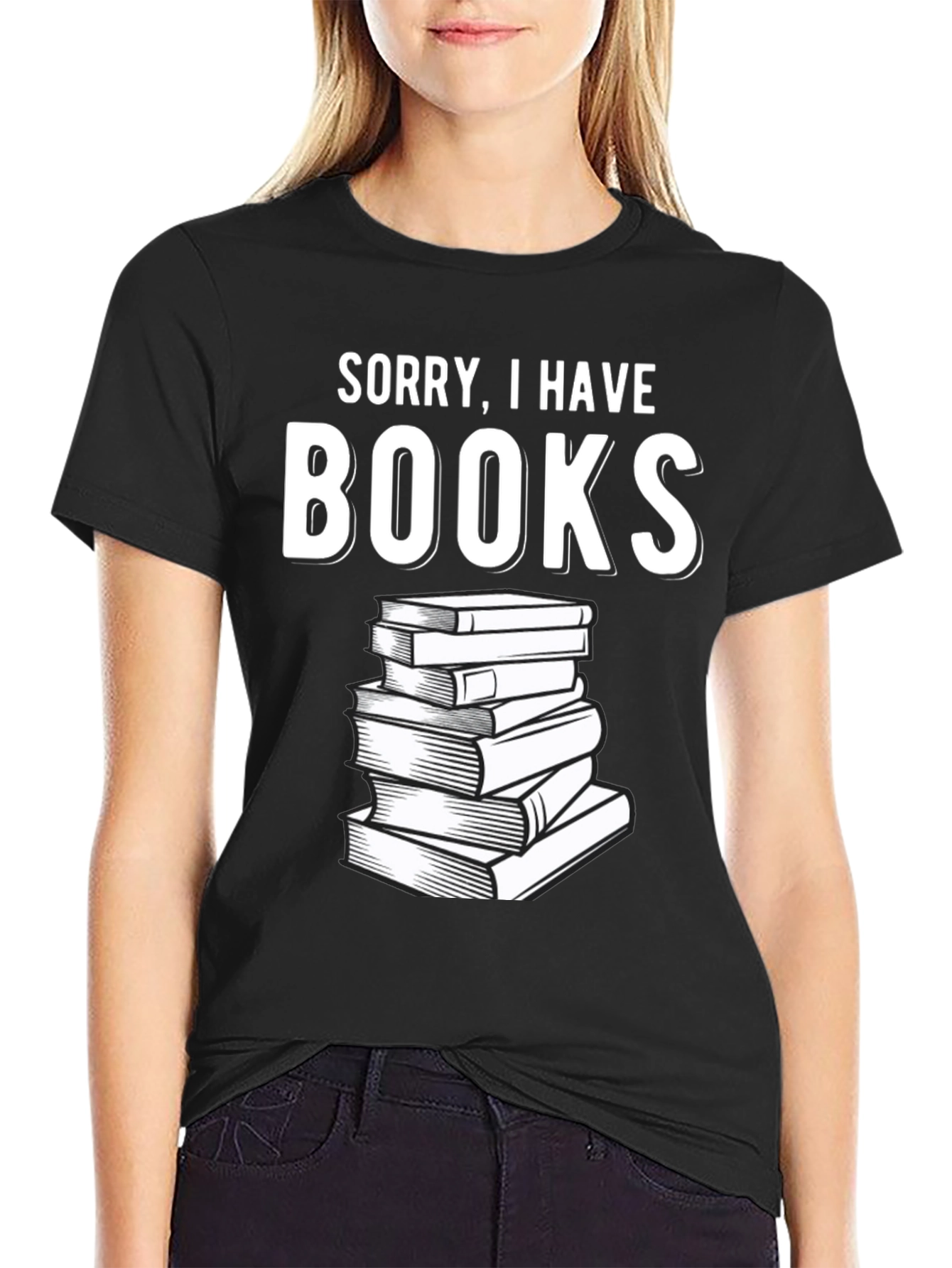 Sorry I Have Books Black T-Shirt