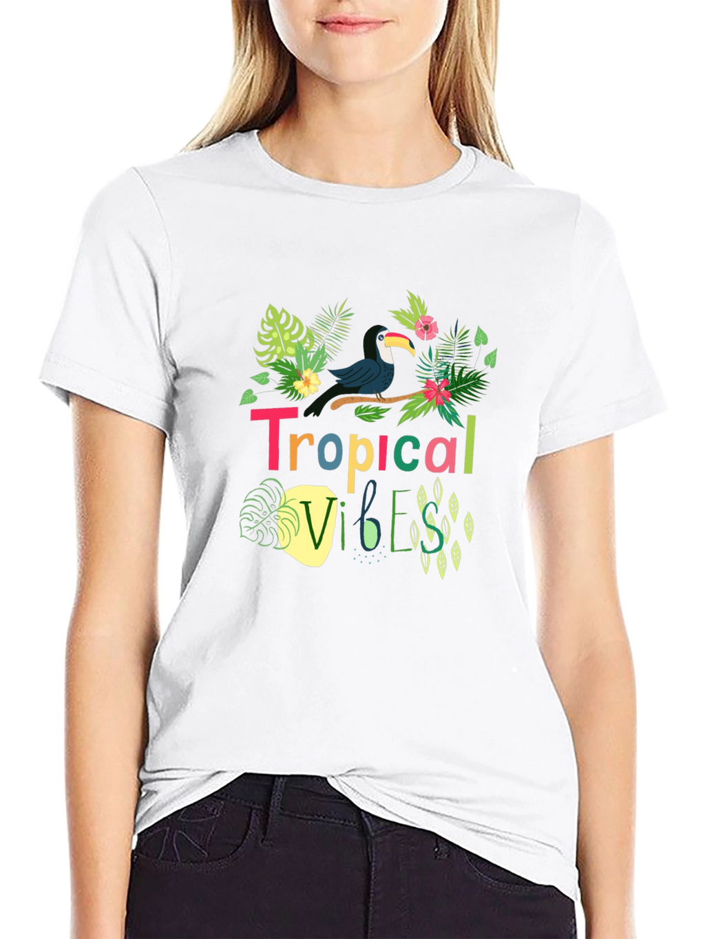 Tropical Vibes Toucan Black T-Shirt