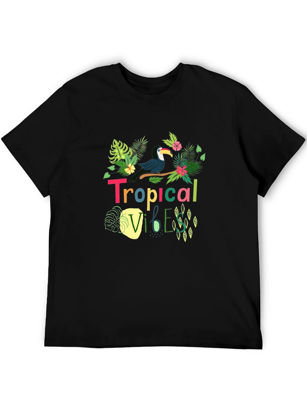 Tropical Vibes Toucan Black T-Shirt