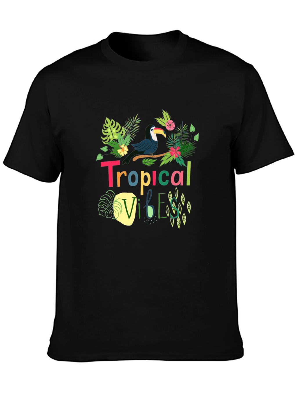 Tropical Vibes Toucan Black T-Shirt