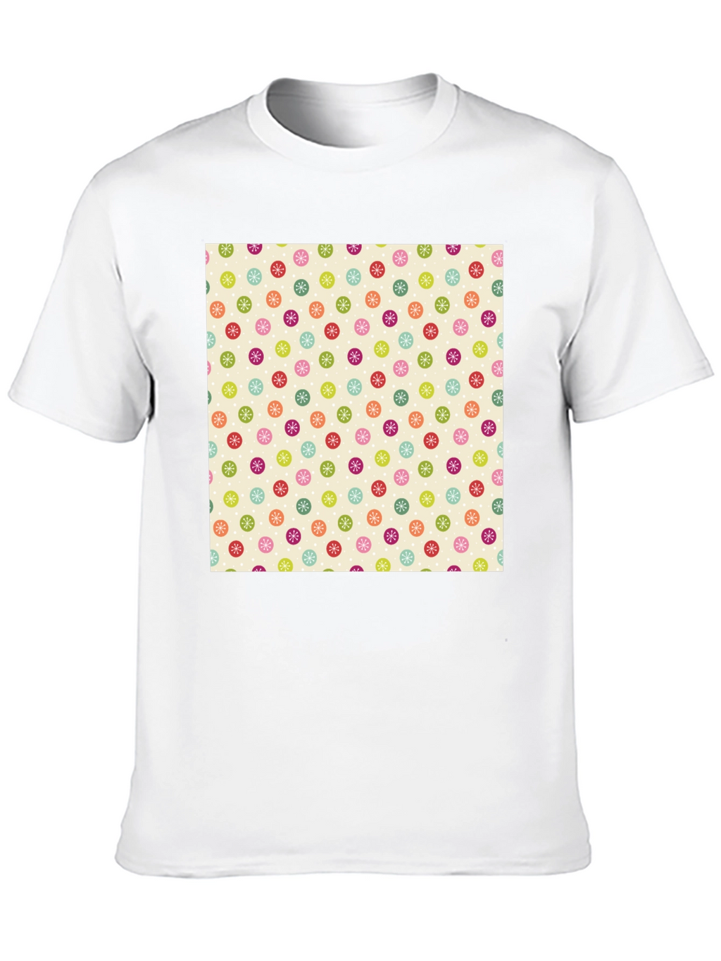 Festive Floral Pattern Black T-Shirt