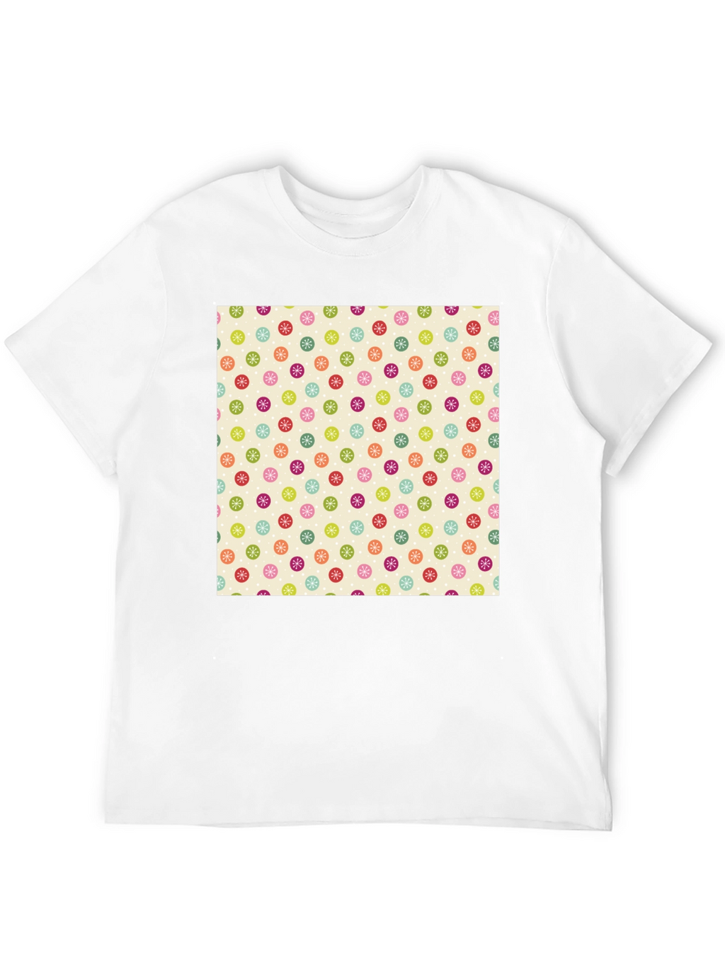 Festive Floral Pattern Black T-Shirt