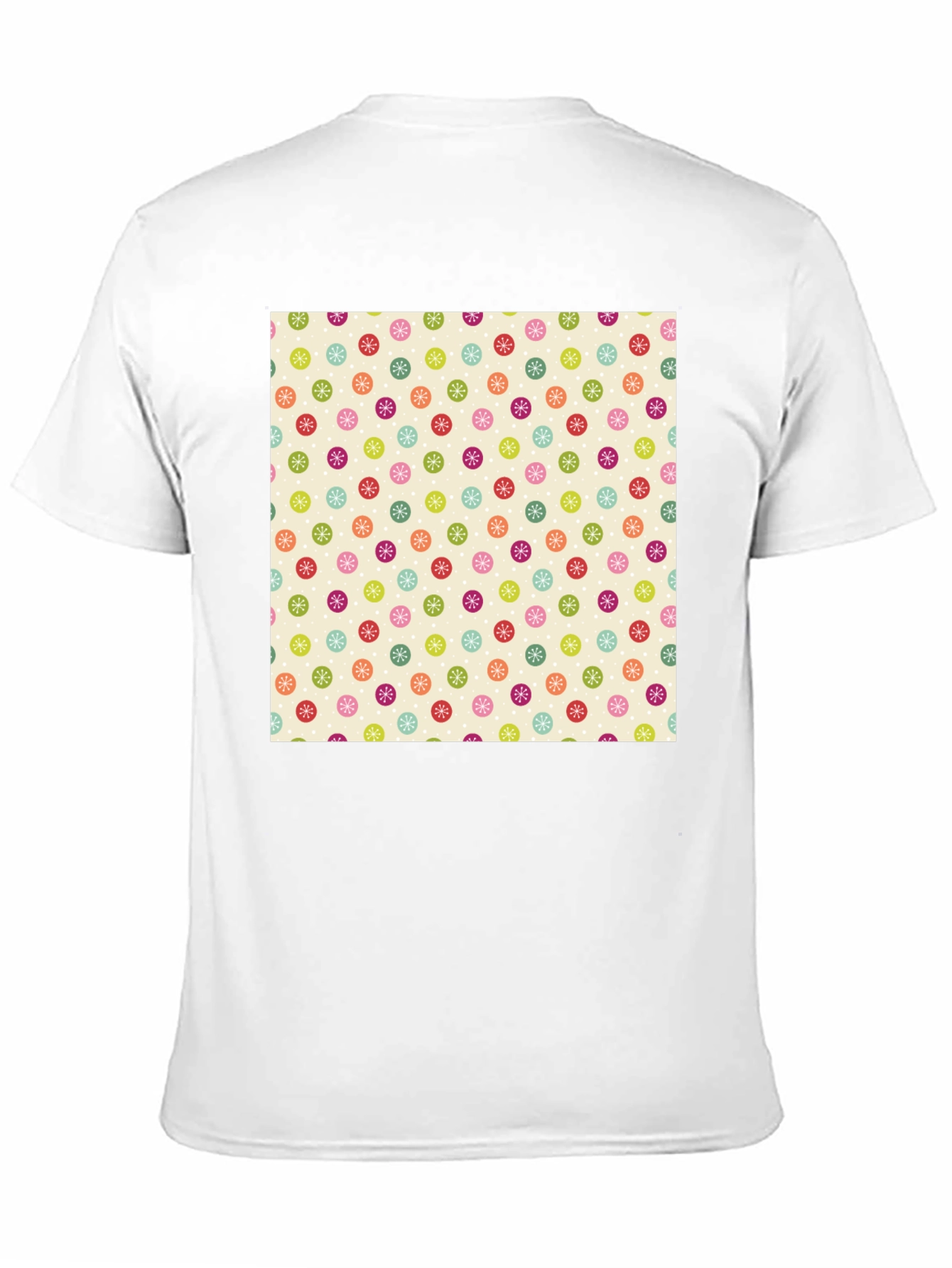 Festive Floral Pattern Black T-Shirt