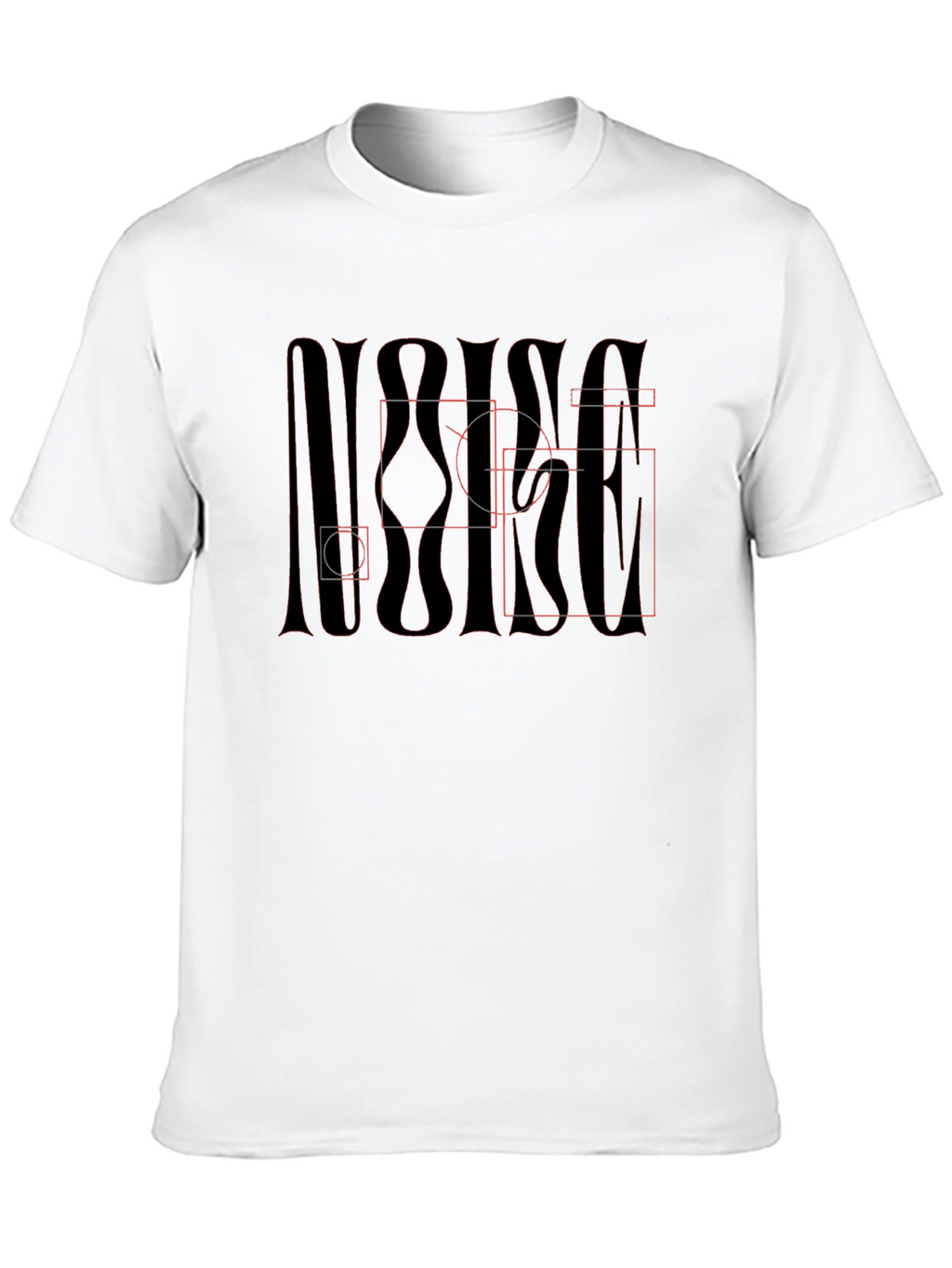 Abstract Graphic Tee - Mens Black Cotton T-Shirt