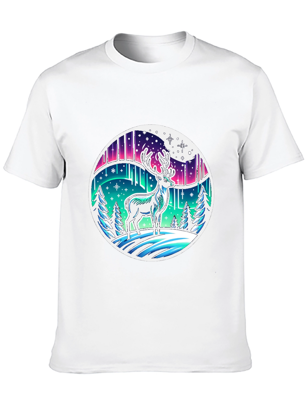 Aurora Deer Graphic Tee - Black