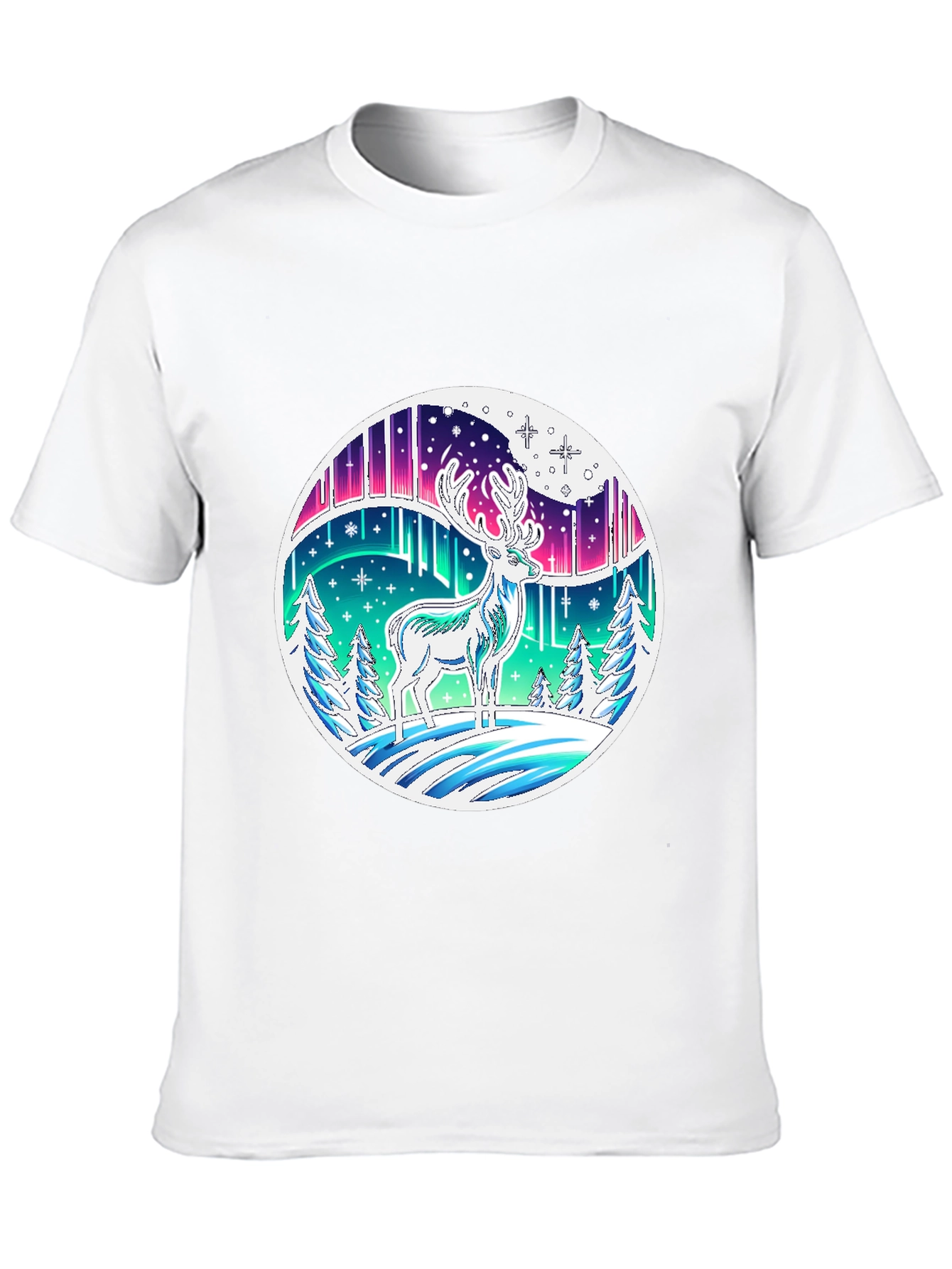 Aurora Deer Graphic Tee - Black