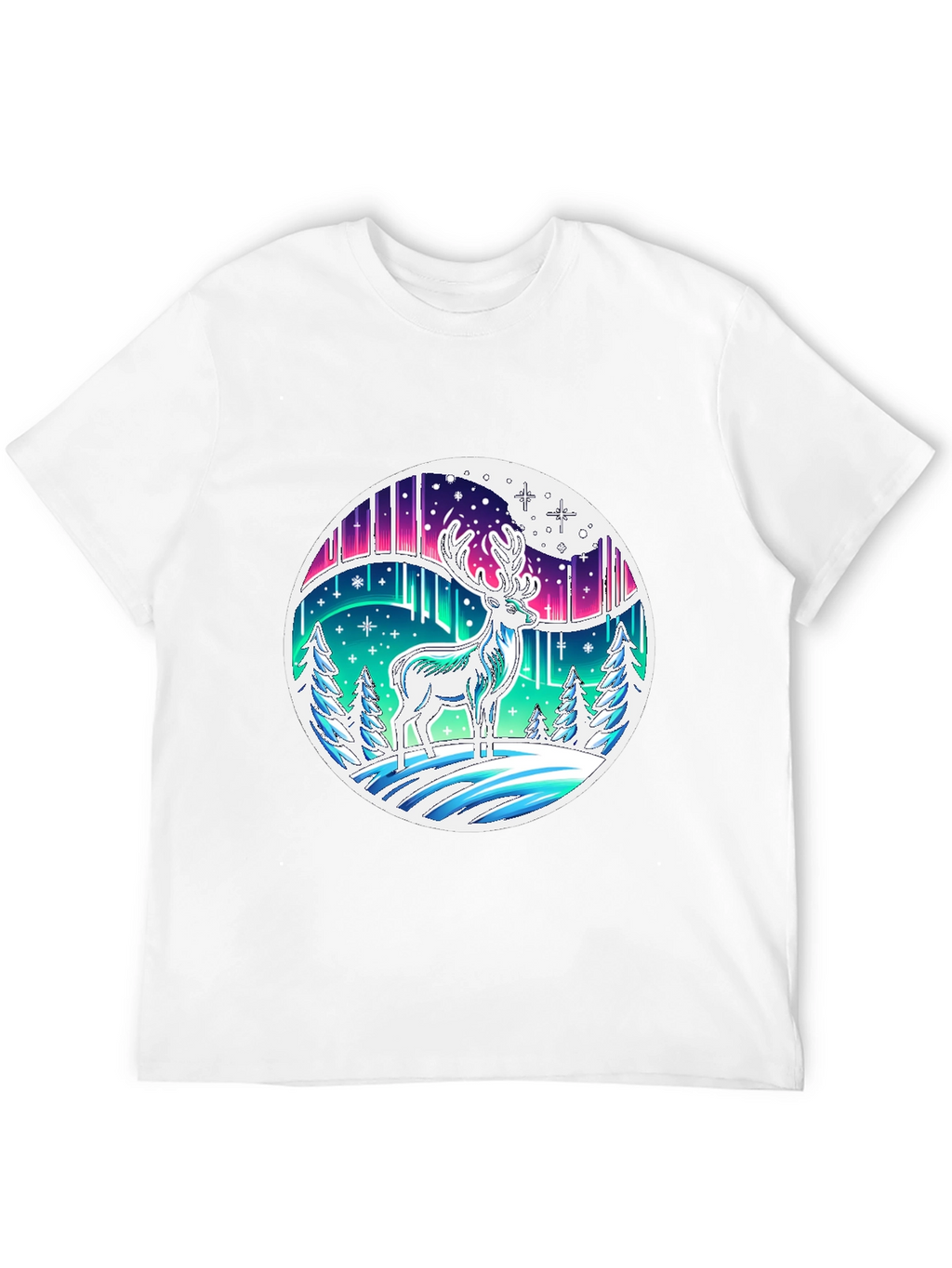 Aurora Deer Graphic Tee - Black