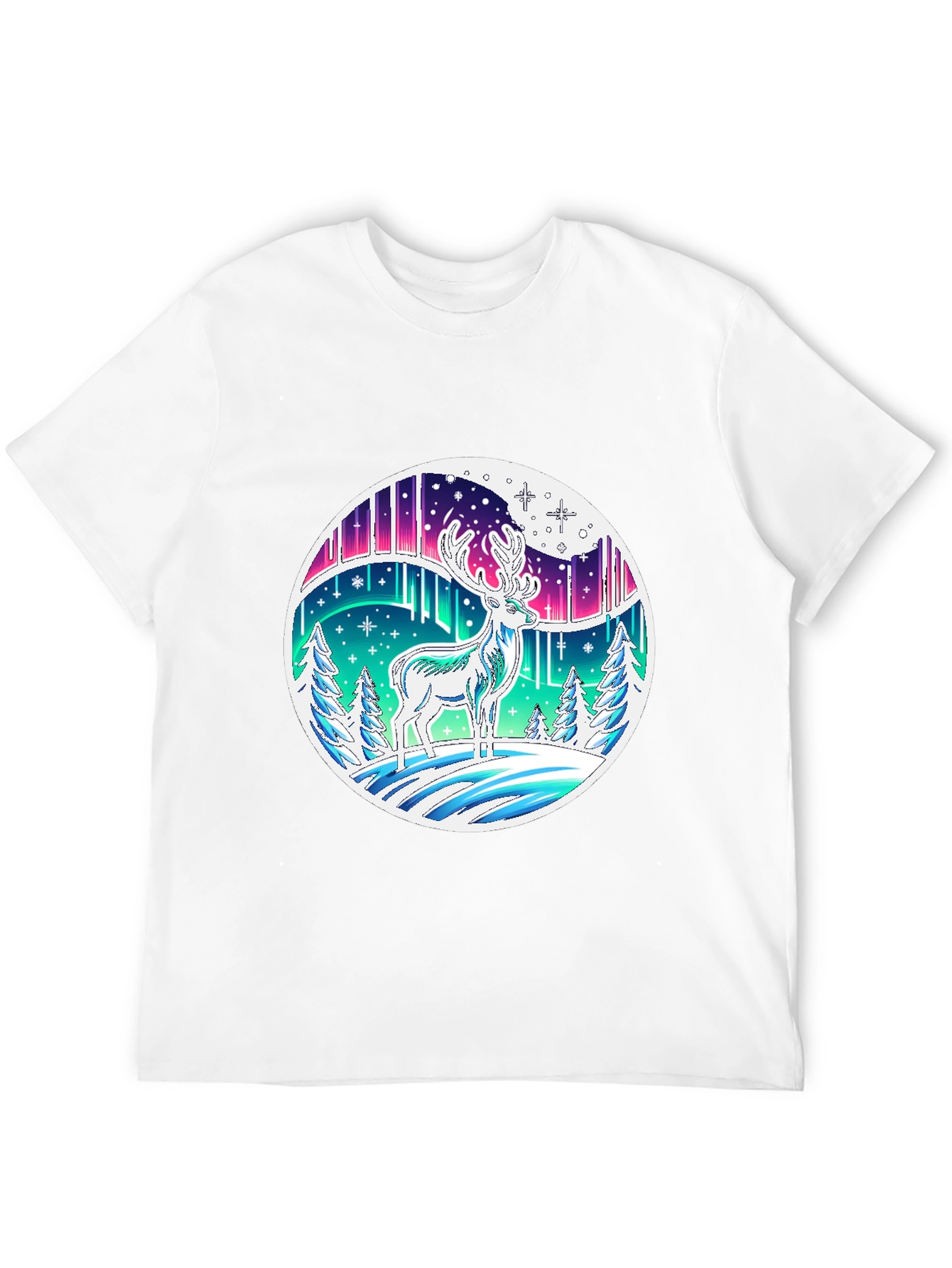 Aurora Deer Graphic Tee - Black