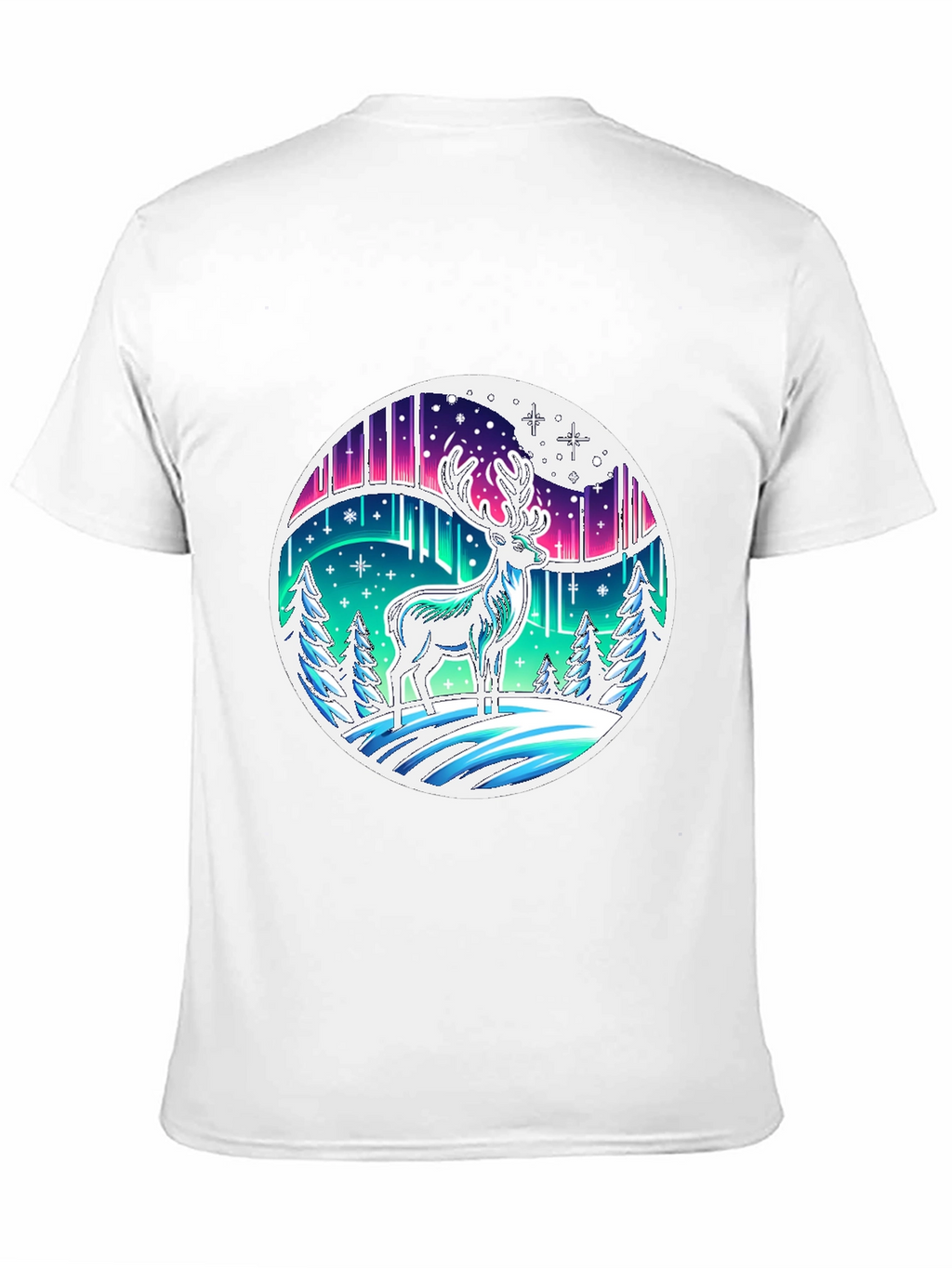 Aurora Deer Graphic Tee - Black