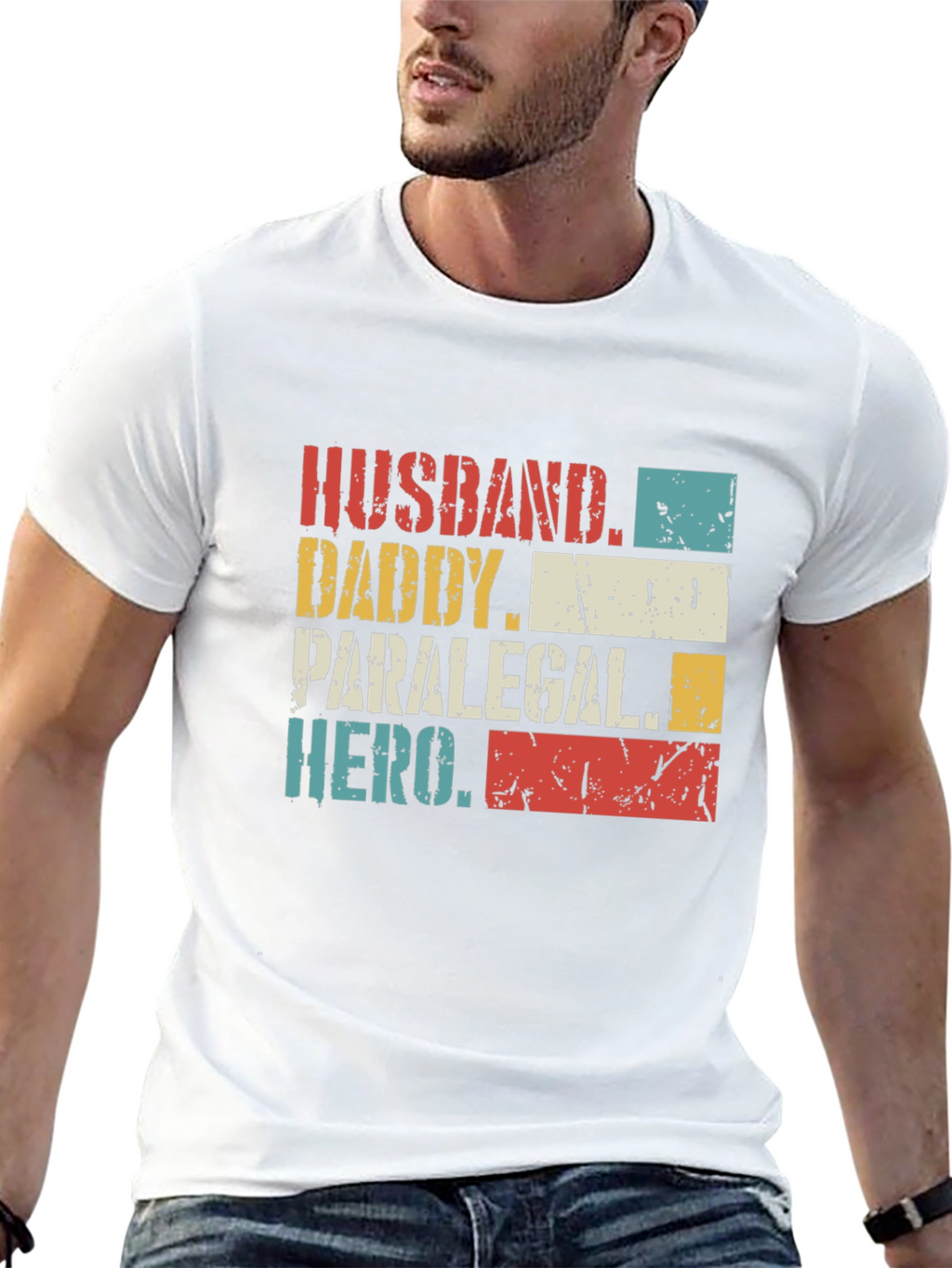 Husband Daddy Paralegal Hero Graphic T-Shirt