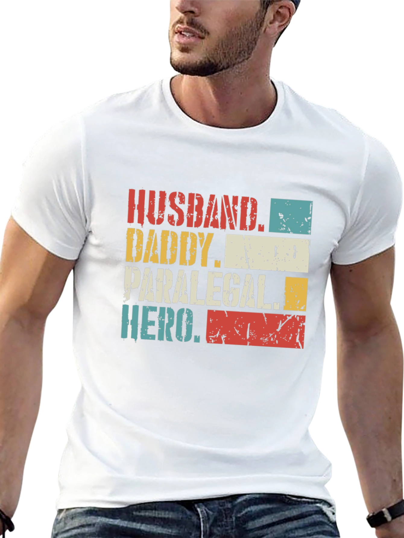 Husband Daddy Paralegal Hero Graphic T-Shirt