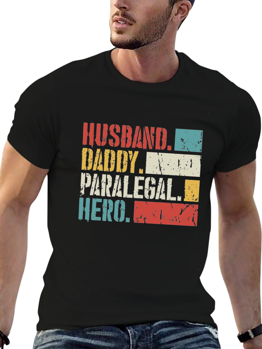 Husband Daddy Paralegal Hero Graphic T-Shirt