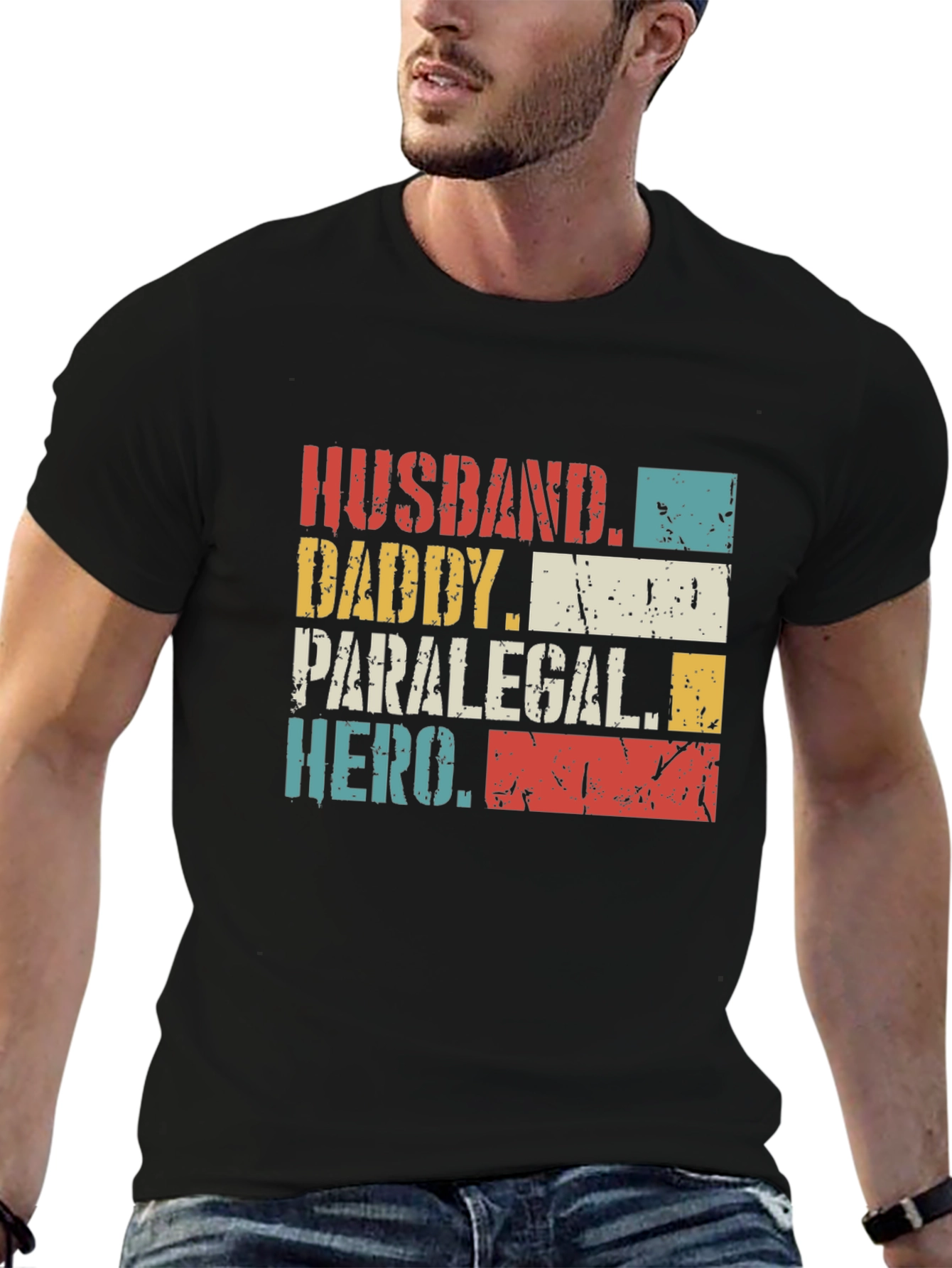 Husband Daddy Paralegal Hero Graphic T-Shirt