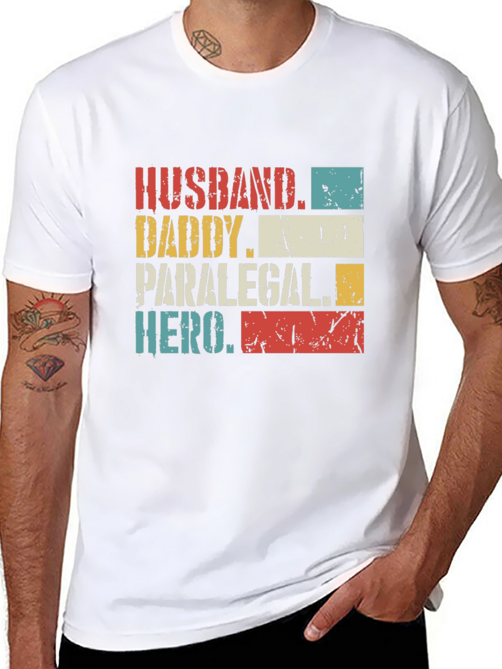 Husband Daddy Paralegal Hero Graphic T-Shirt
