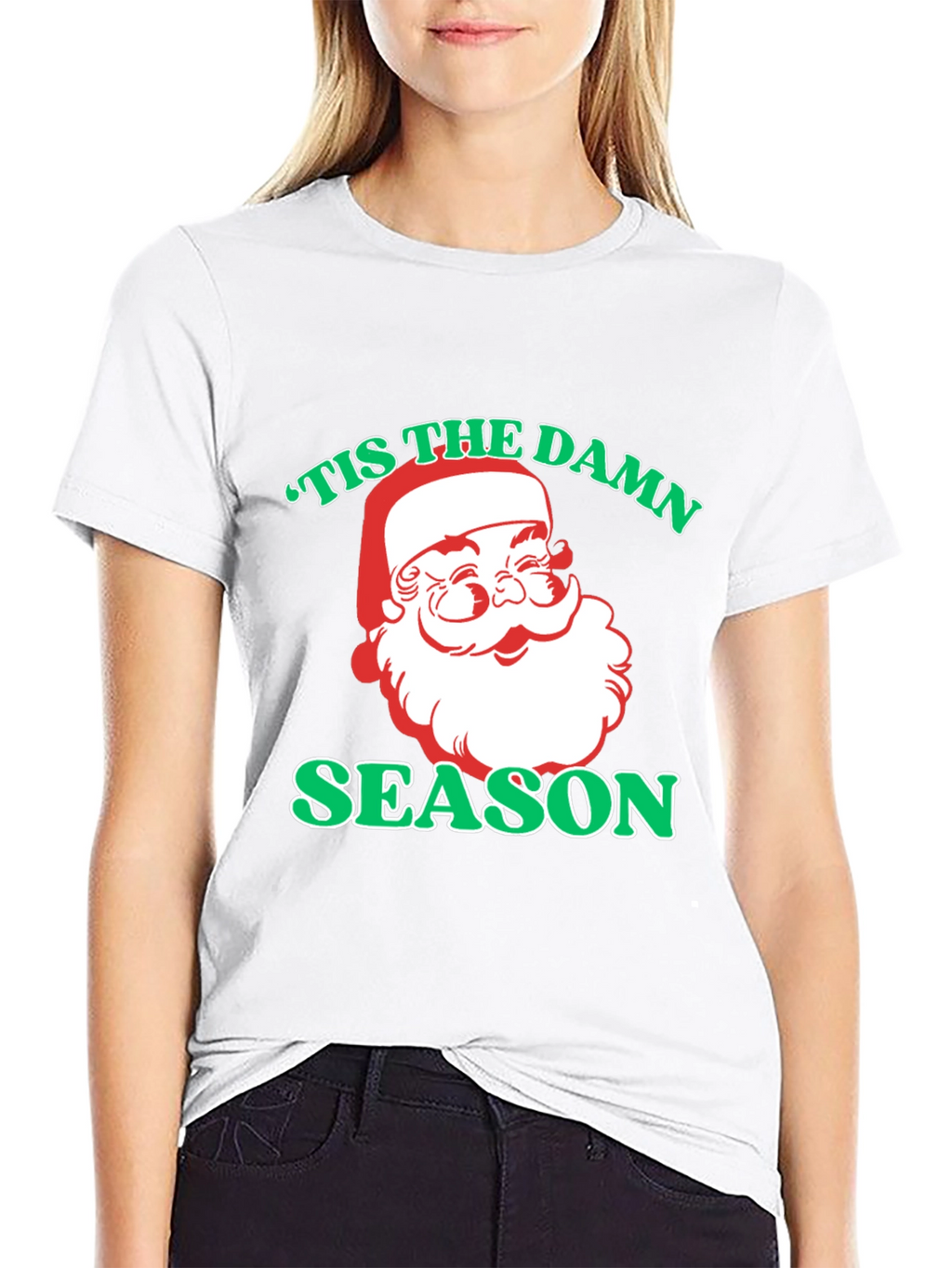 Tis the Damn Season Santa Graphic T-Shirt