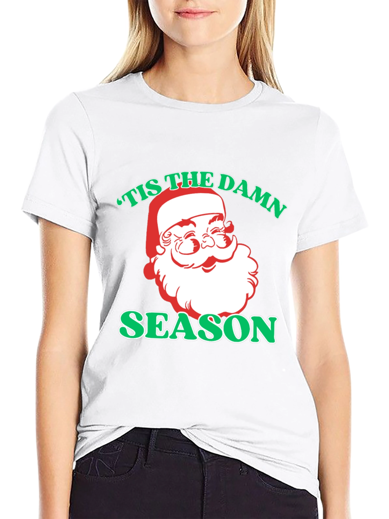 Tis the Damn Season Santa Graphic T-Shirt