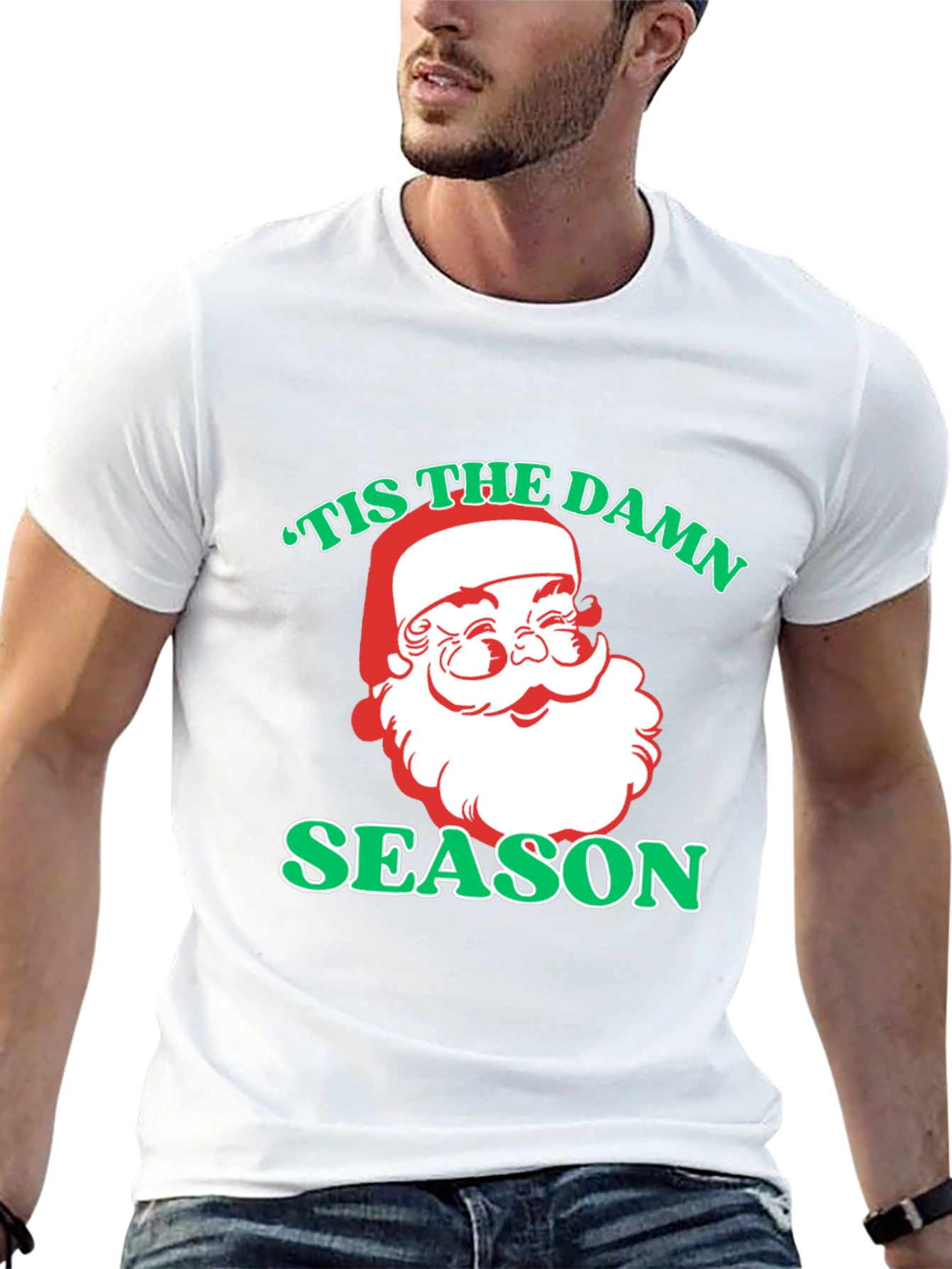 Tis the Damn Season Santa Graphic T-Shirt