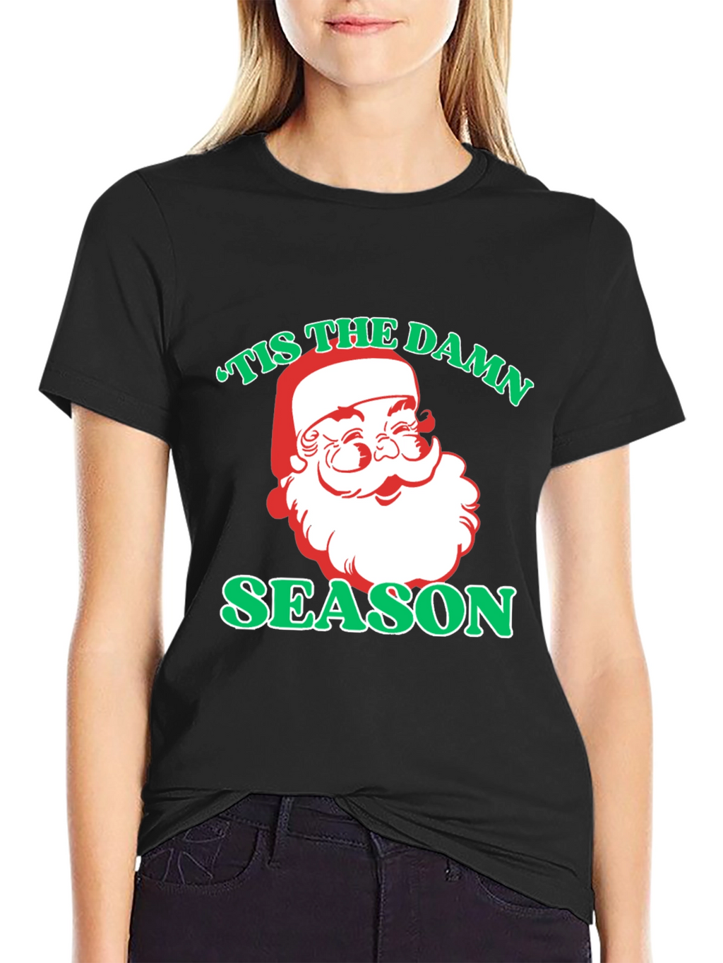 Tis the Damn Season Santa Graphic T-Shirt