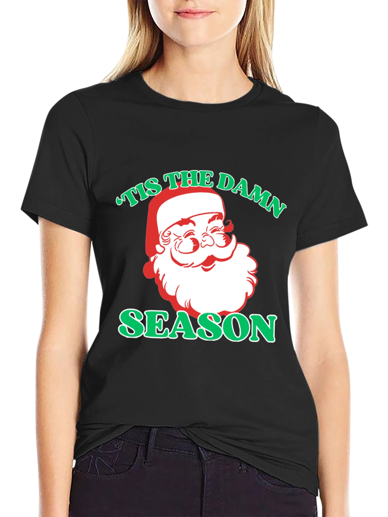 Tis the Damn Season Santa Graphic T-Shirt