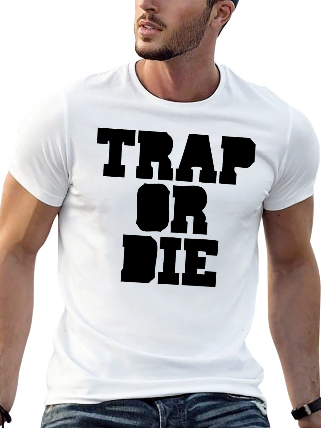 Trap Or Die Graphic Tee Black