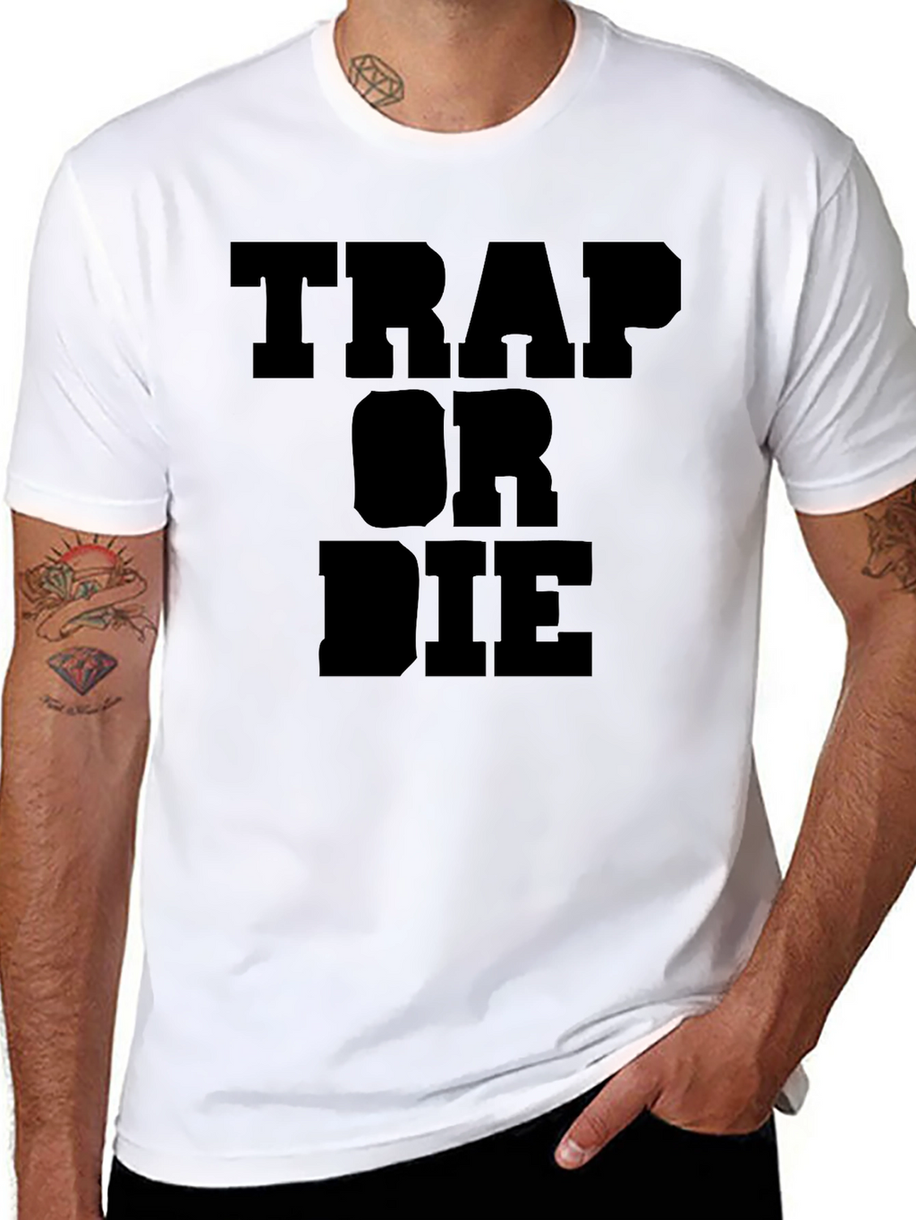 Trap Or Die Graphic Tee Black
