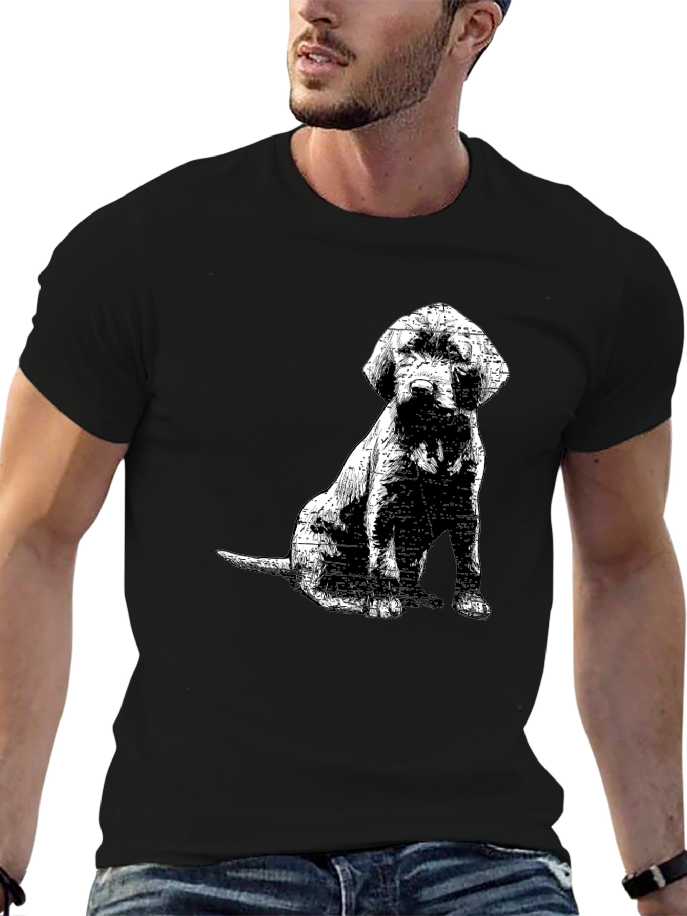 Dog Graphic Tee - Mens Black T-Shirt