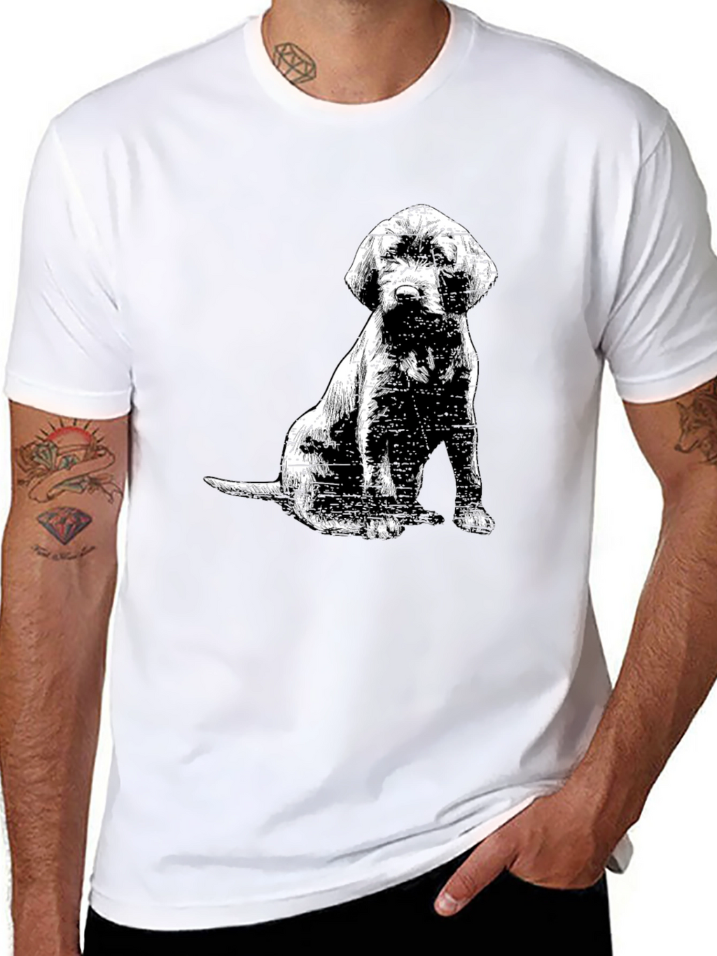 Dog Graphic Tee - Mens Black T-Shirt