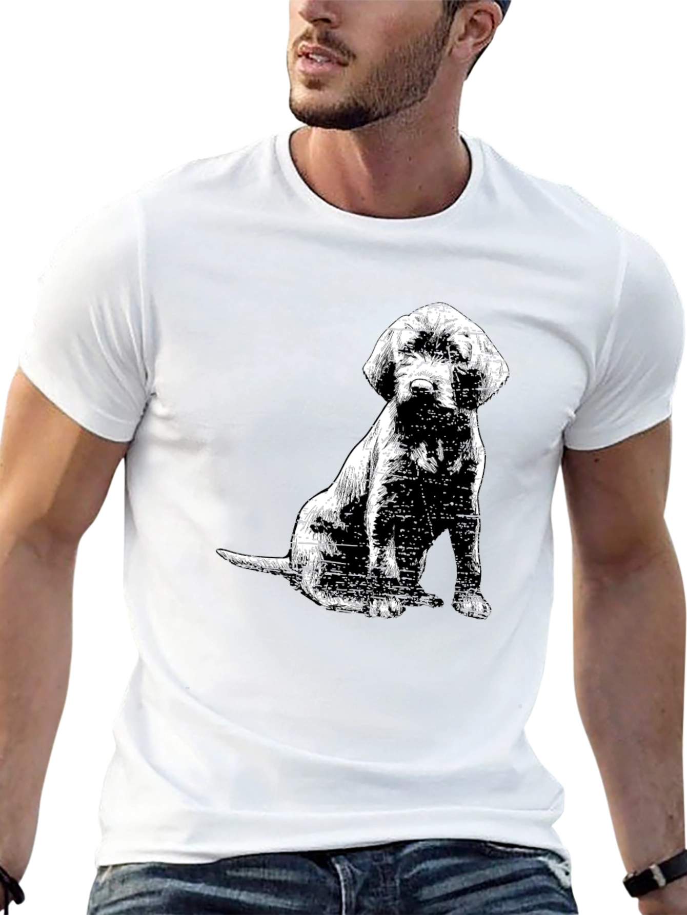 Dog Graphic Tee - Mens Black T-Shirt