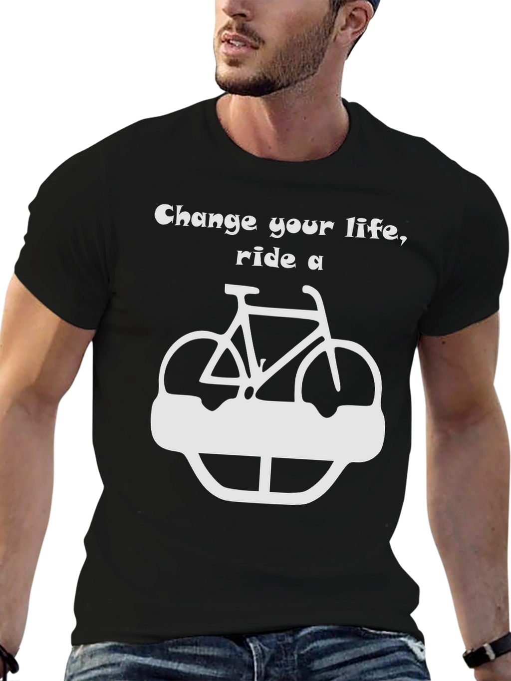 Change Your Life Ride A Bike - Black T-Shirt