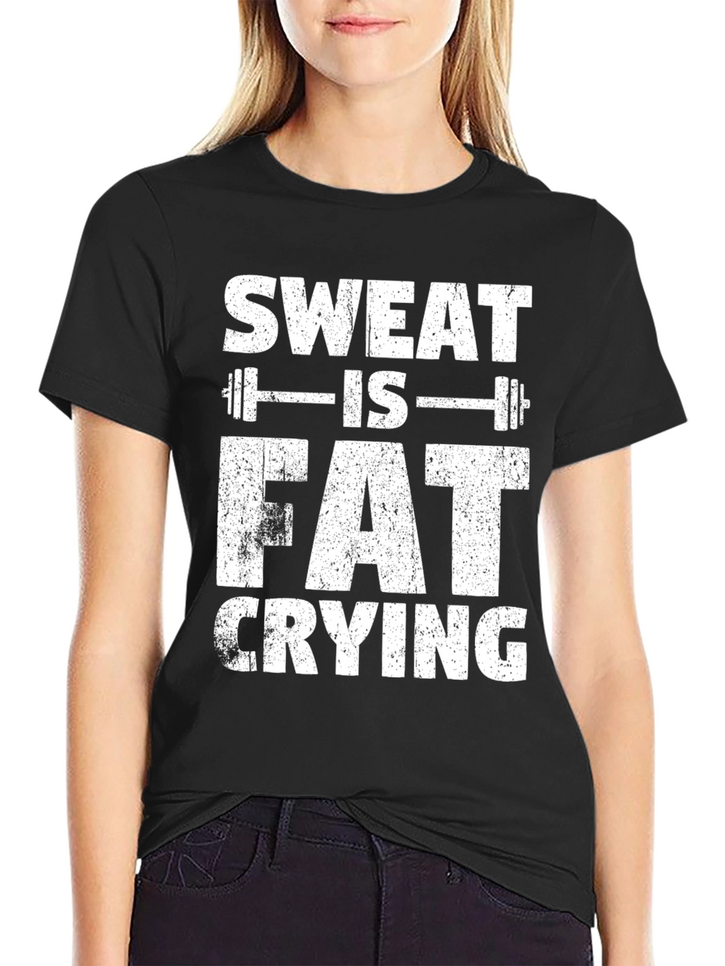 Sweat Is Fat Crying Gym Workout T-Shirt