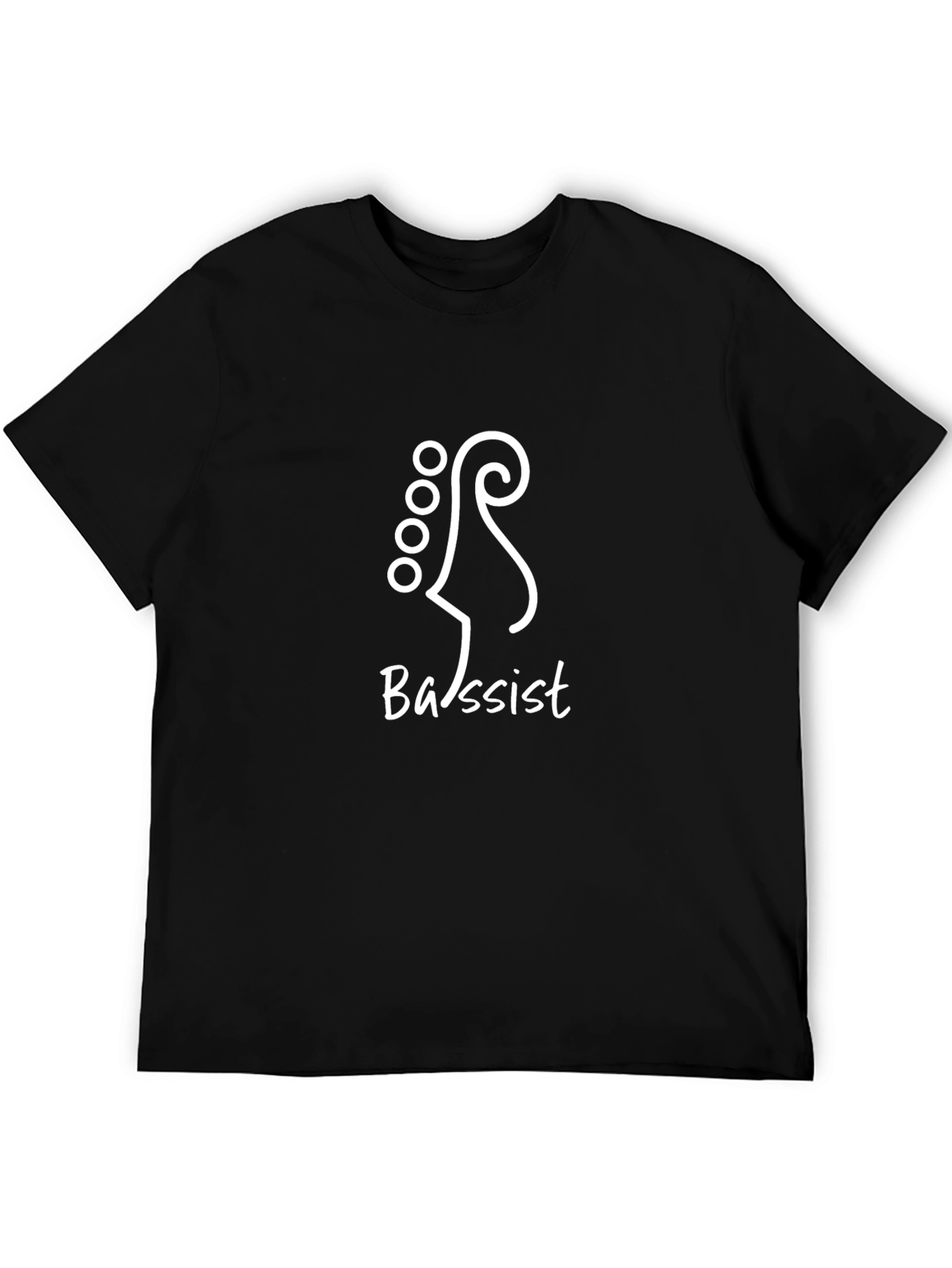 Bassist Guitar Headstock Black T-Shirt