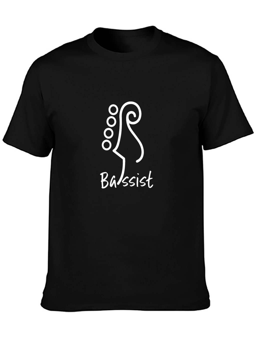 Bassist Guitar Headstock Black T-Shirt