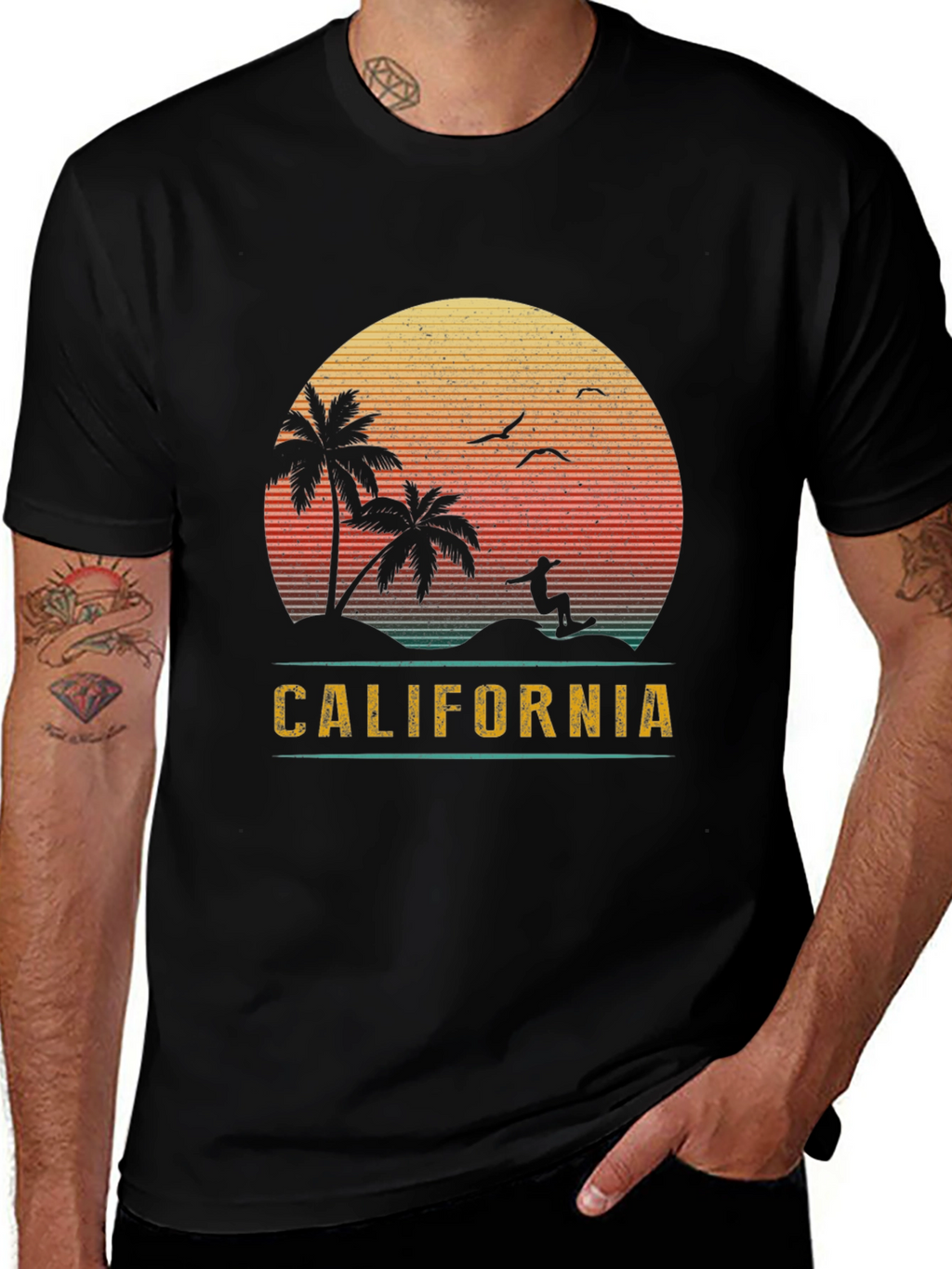 California Sunset Surf Graphic Tee