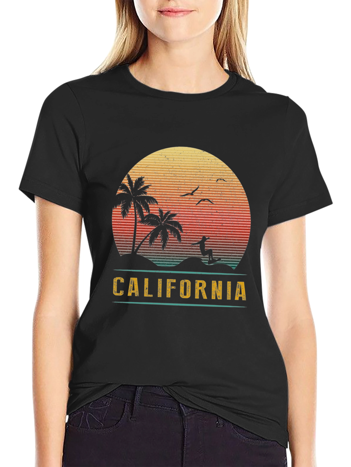 California Sunset Surf Graphic Tee