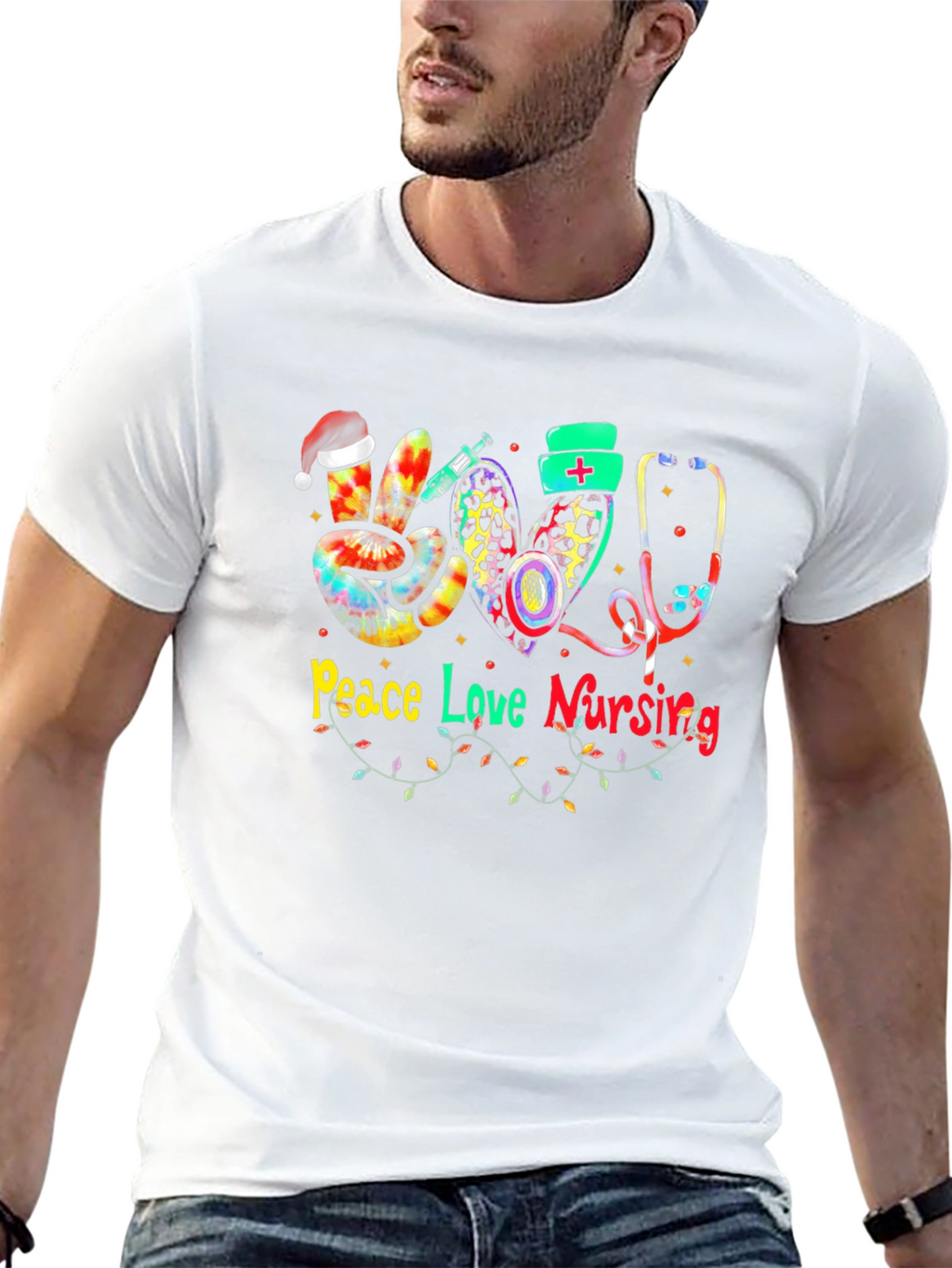 Peace Love Nursing Christmas T-Shirt