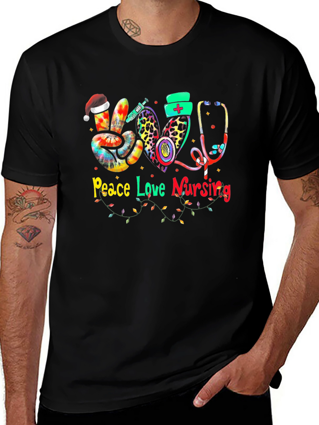Peace Love Nursing Christmas T-Shirt