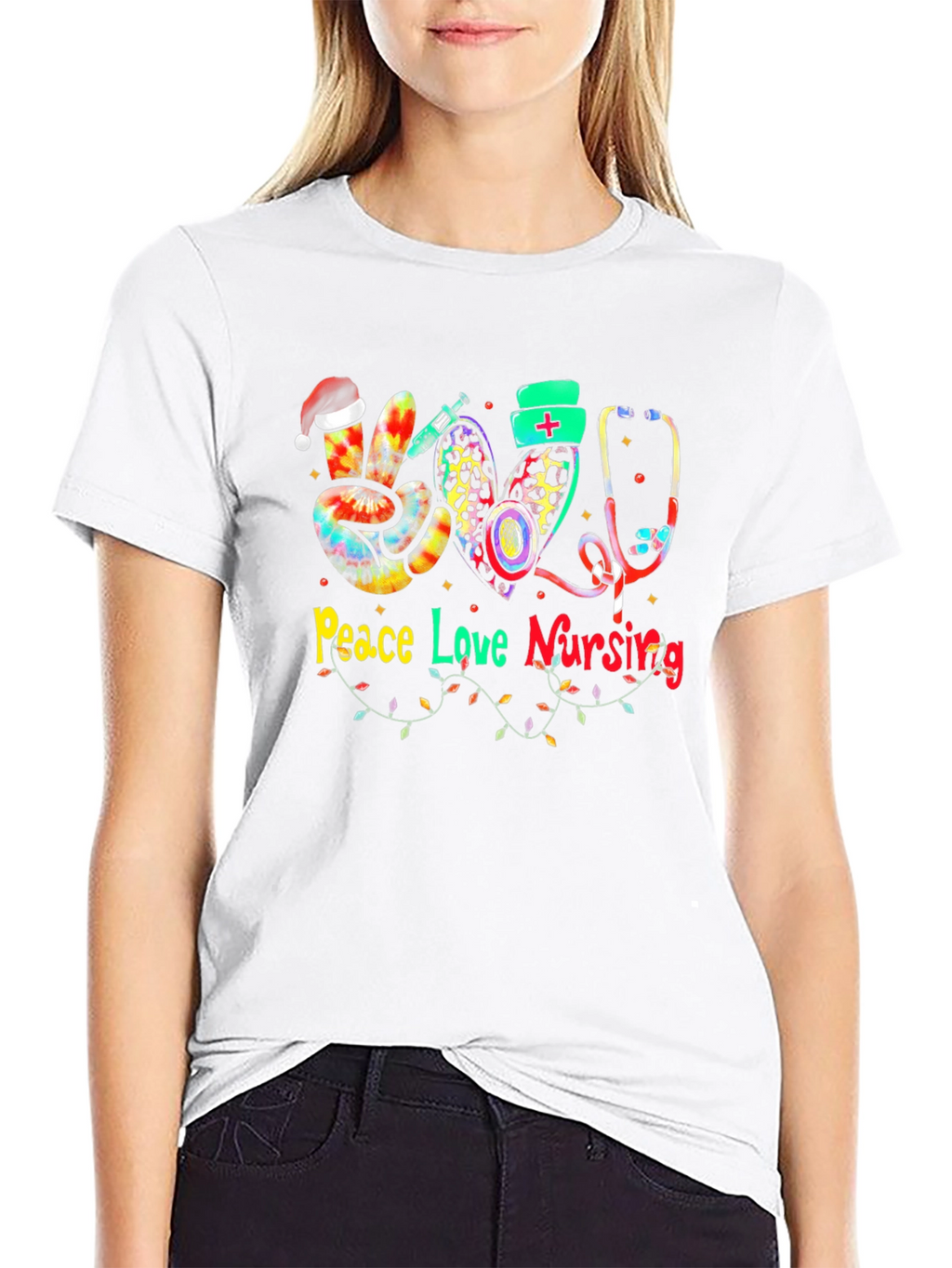 Peace Love Nursing Christmas T-Shirt