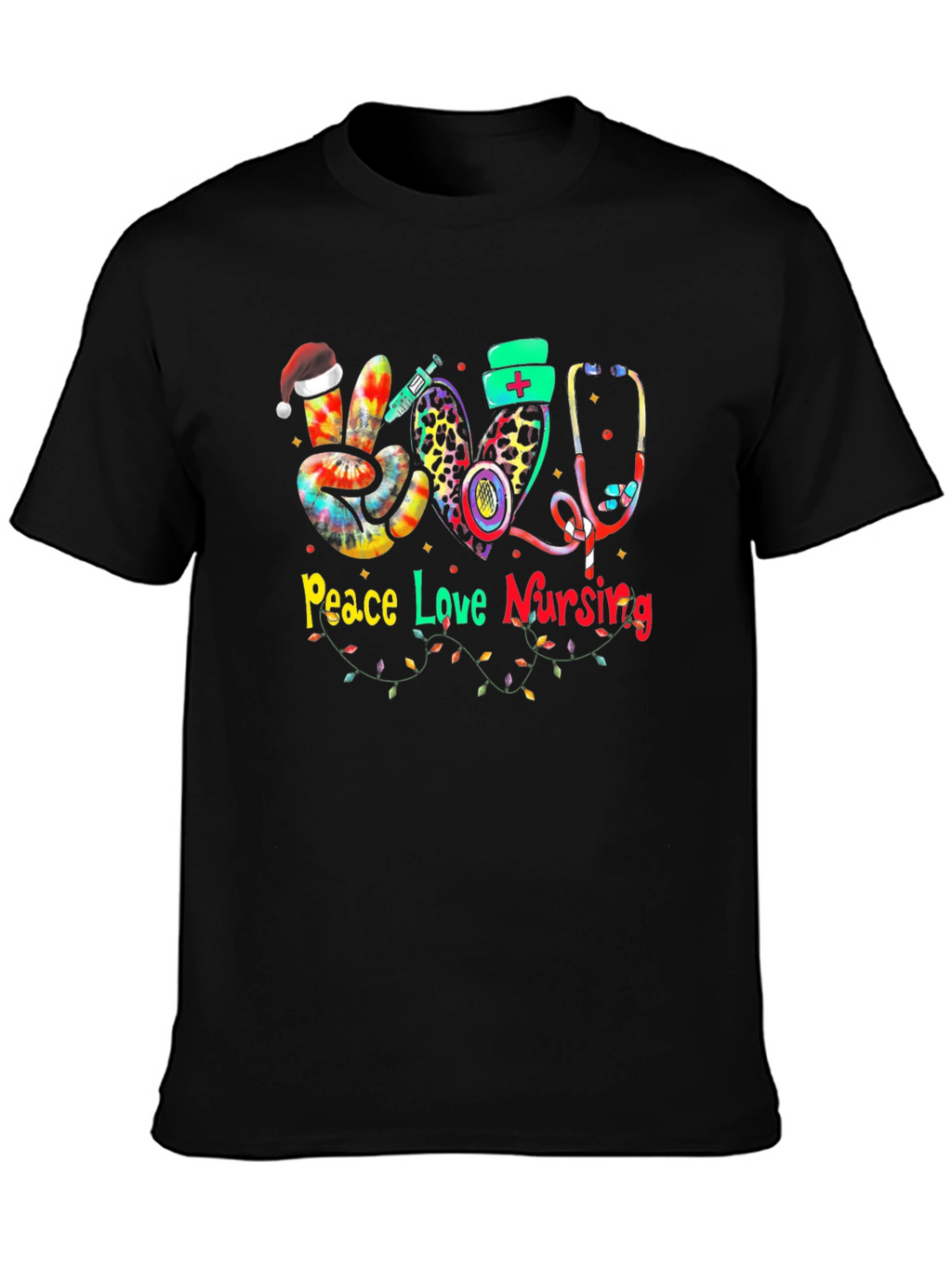 Peace Love Nursing Christmas T-Shirt