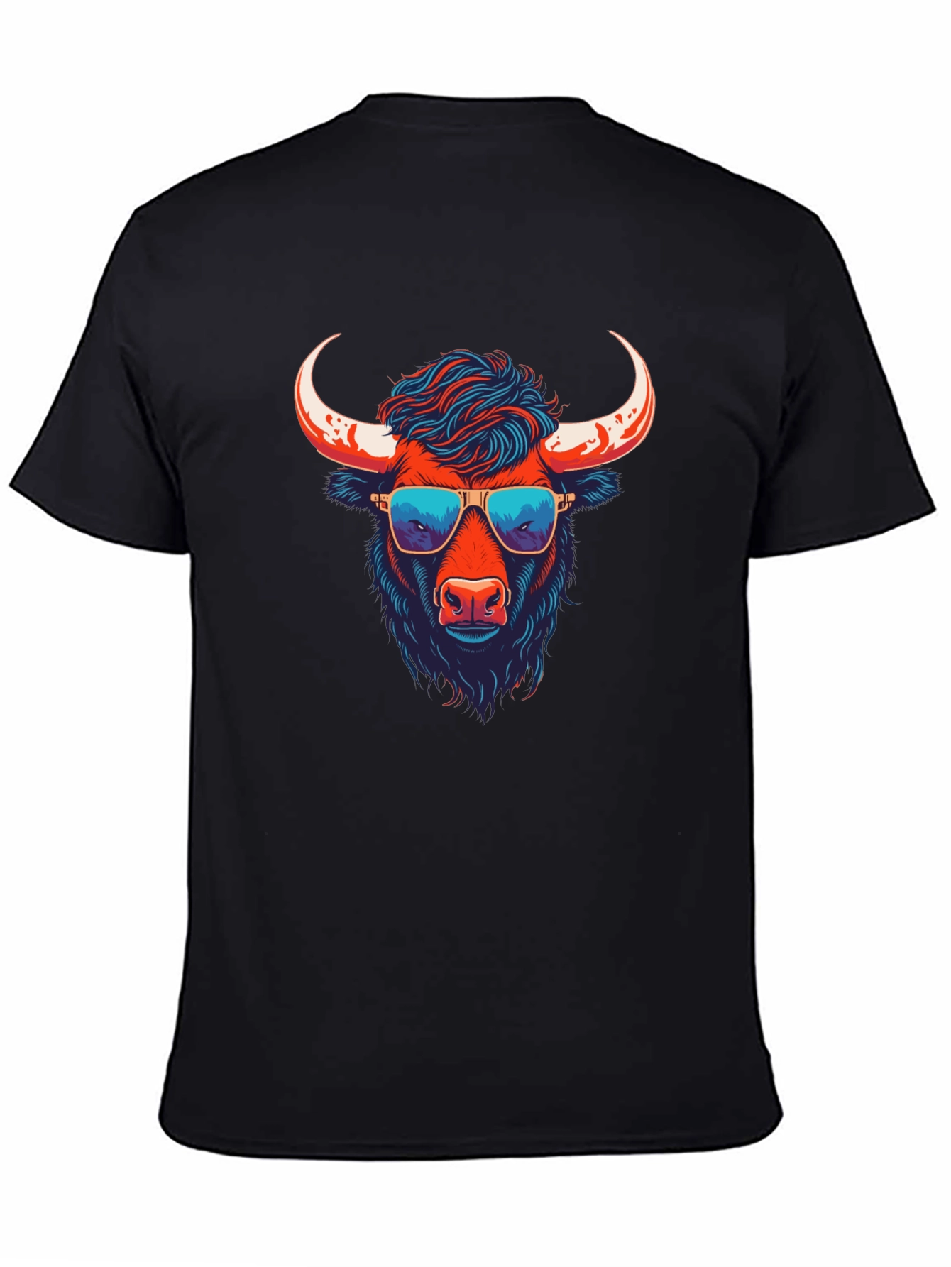 Cool Bull Graphic Tee - Black Cotton Blend