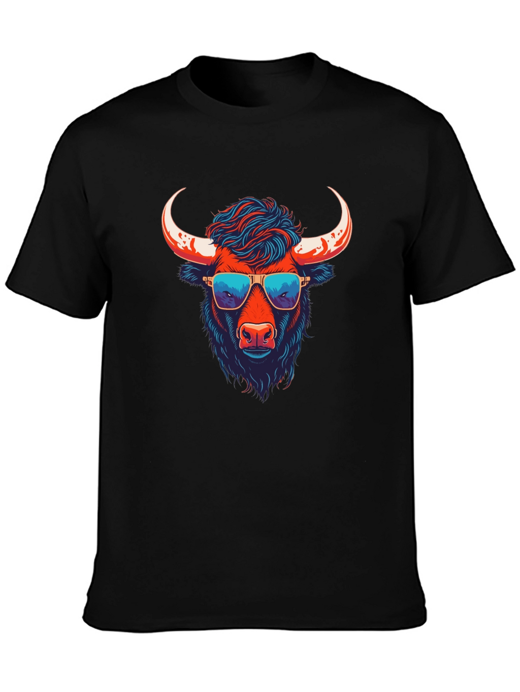 Cool Bull Graphic Tee - Black Cotton Blend