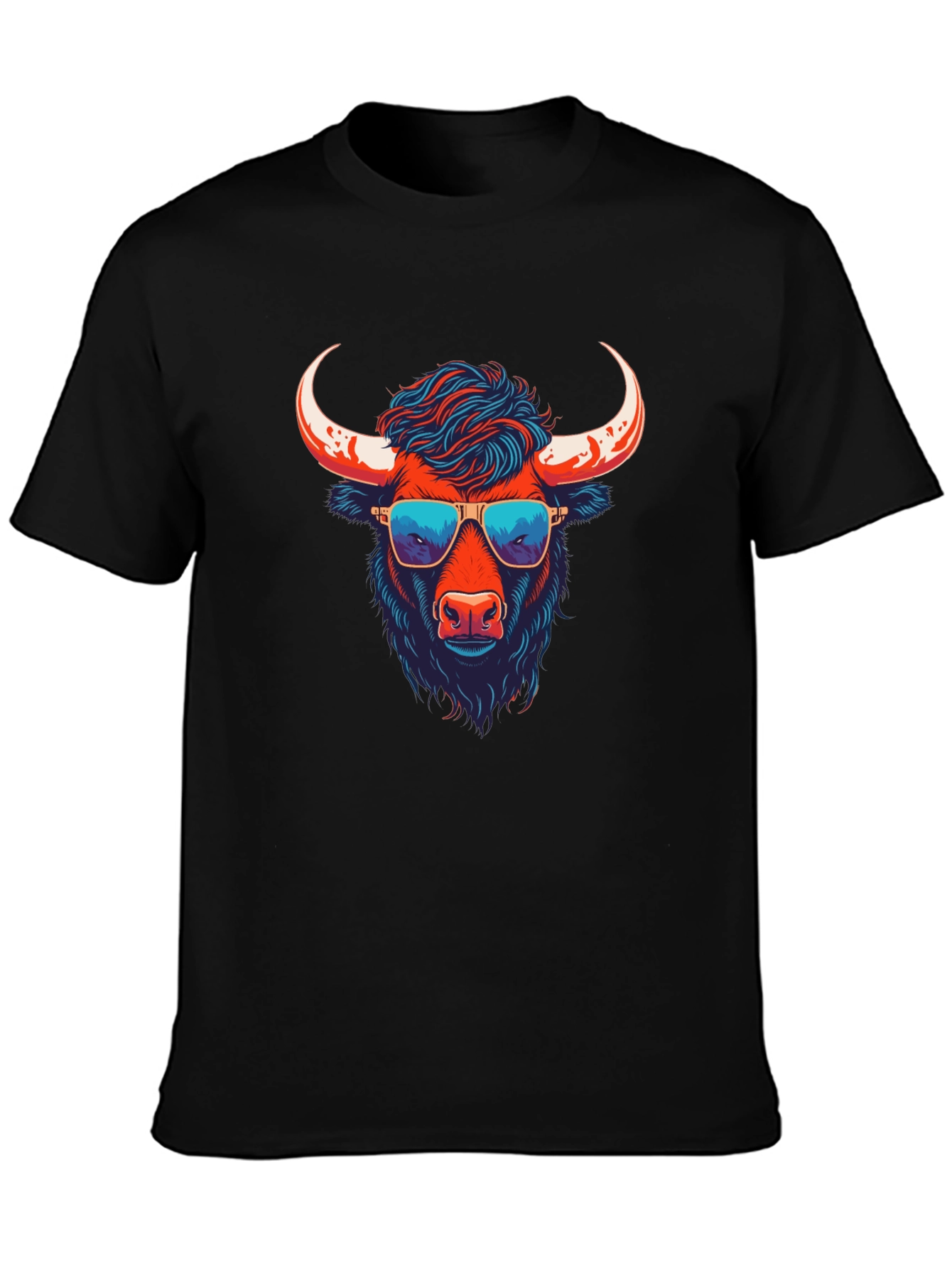 Cool Bull Graphic Tee - Black Cotton Blend