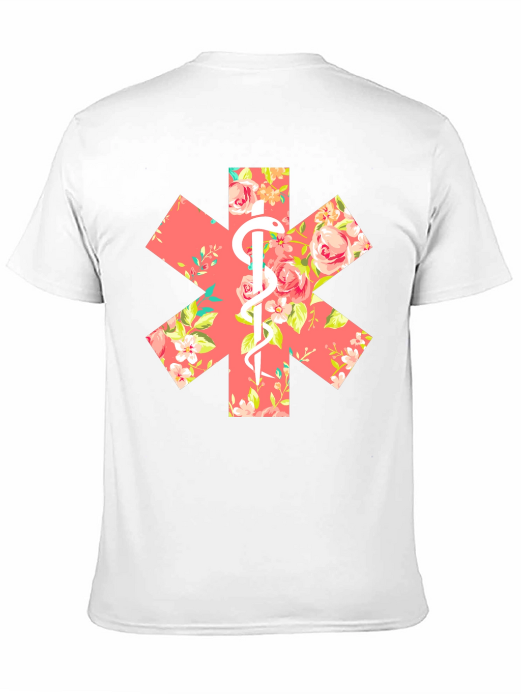 Floral EMT Star of Life Unisex T-Shirt