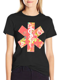 Floral EMT Star of Life Unisex T-Shirt