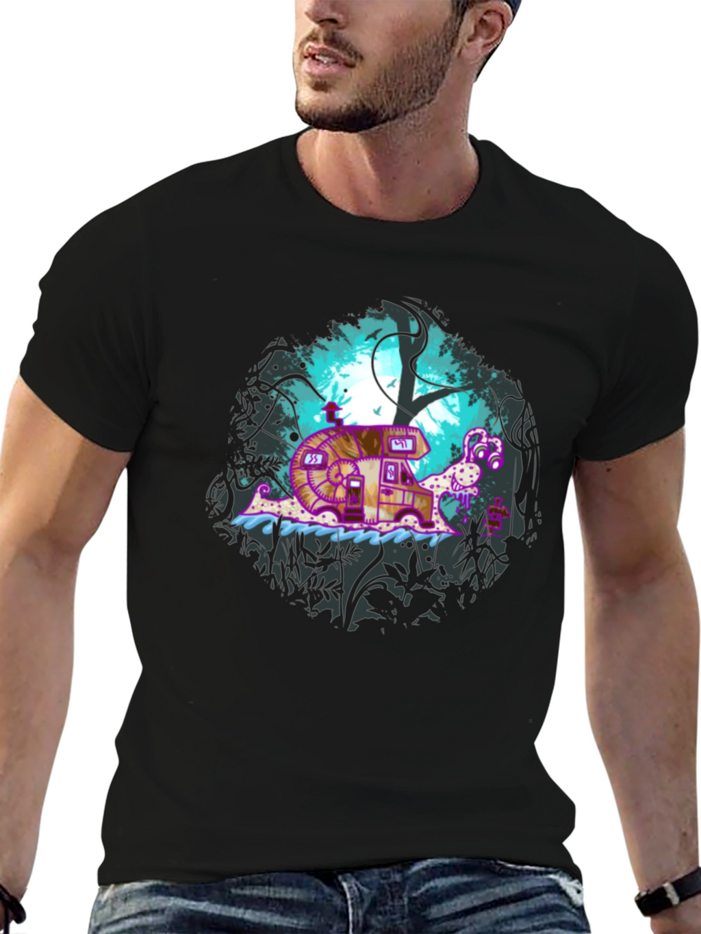 Snail Camper Graphic T-Shirt - Nature & Travel