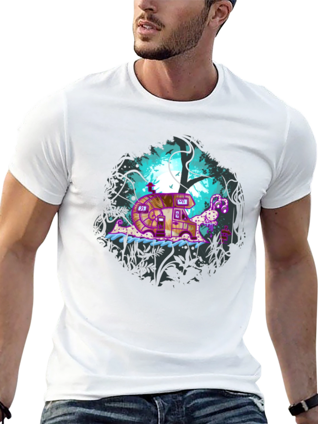 Snail Camper Graphic T-Shirt - Nature & Travel