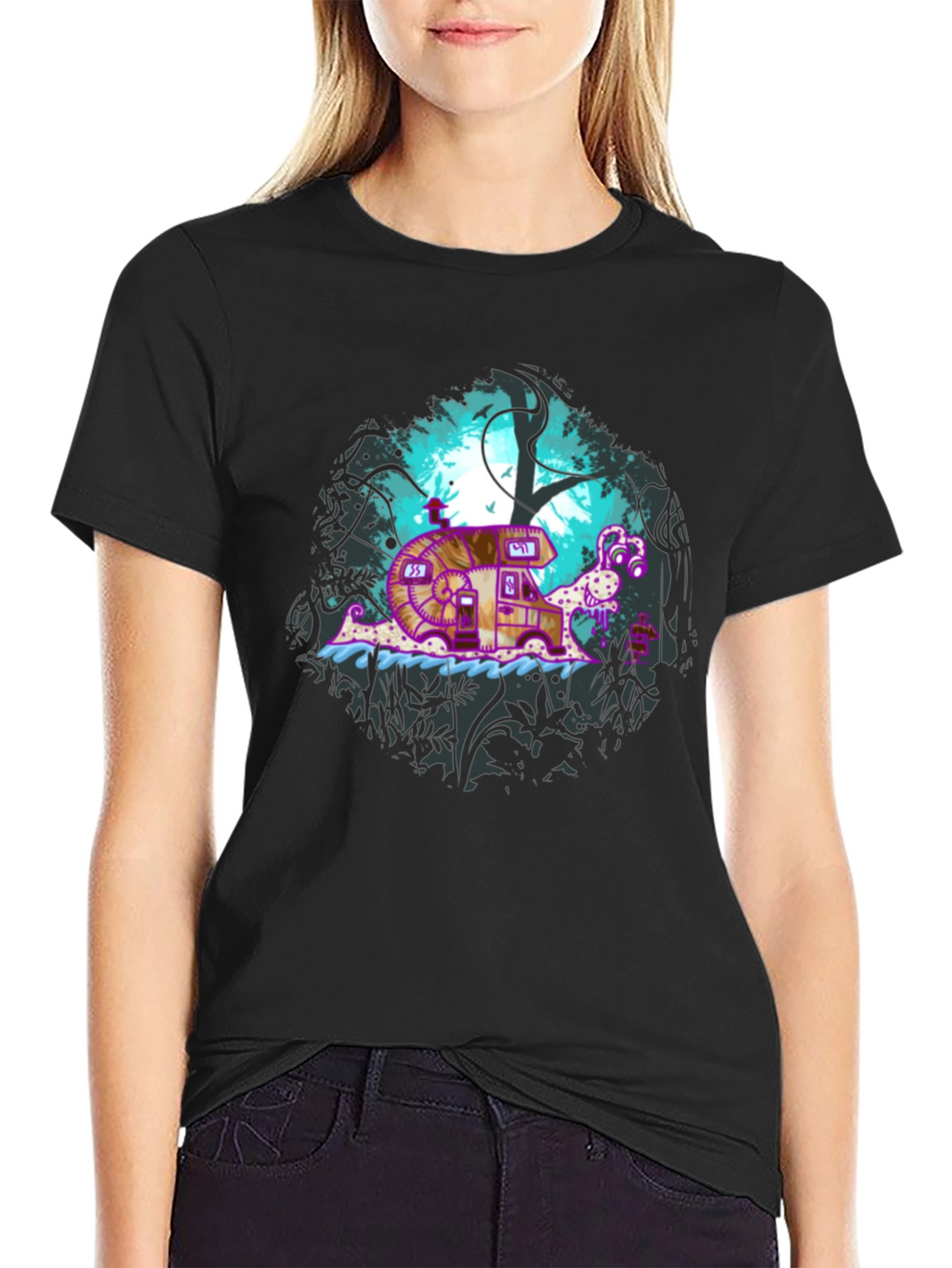 Snail Camper Graphic T-Shirt - Nature & Travel