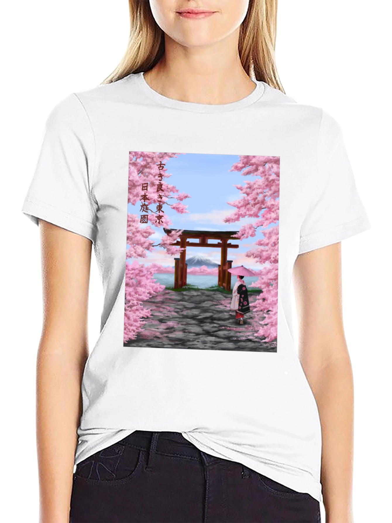 Japanese Sakura Blossom Graphic T-Shirt