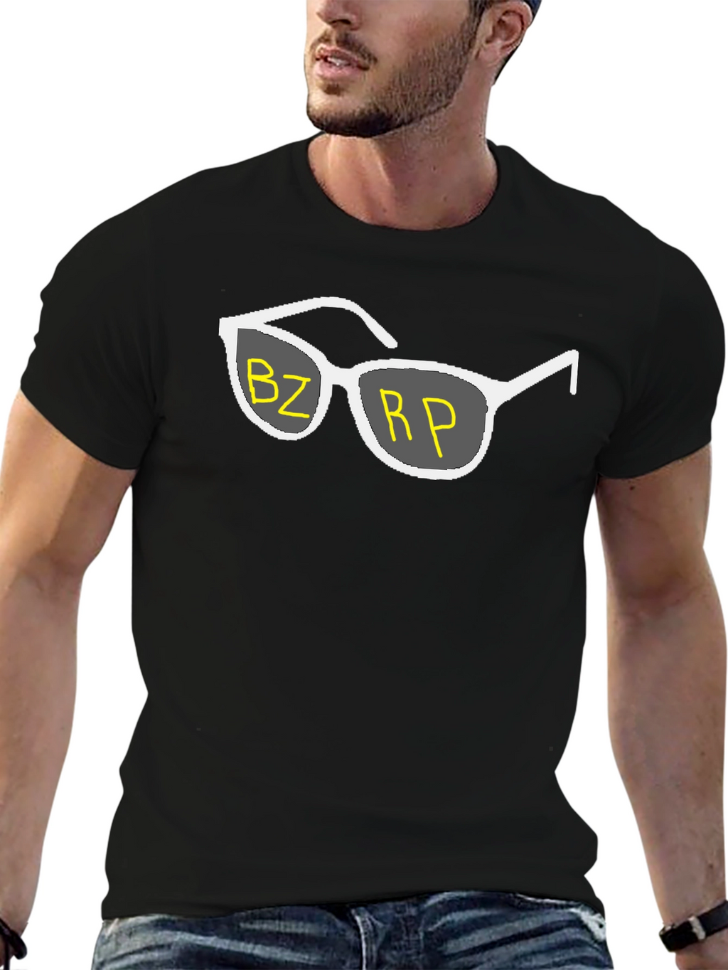 Cool Black T-Shirt with Sunglasses Graphic