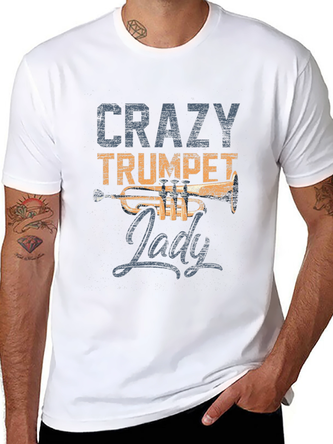 Crazy Trumpet Lady T-Shirt