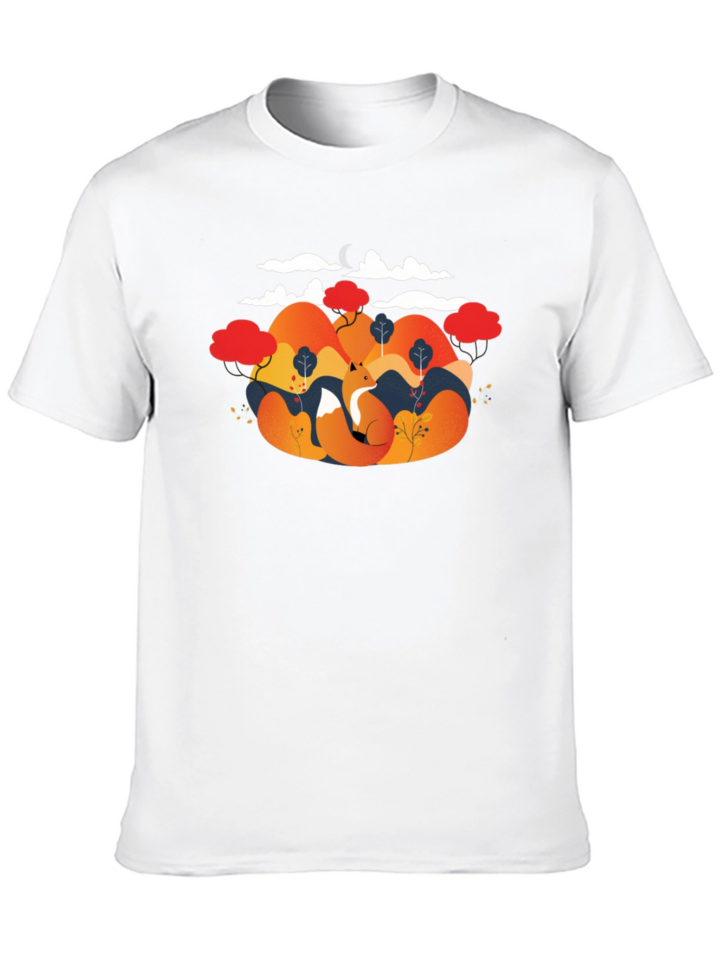 Fox Landscape Graphic Black T-Shirt